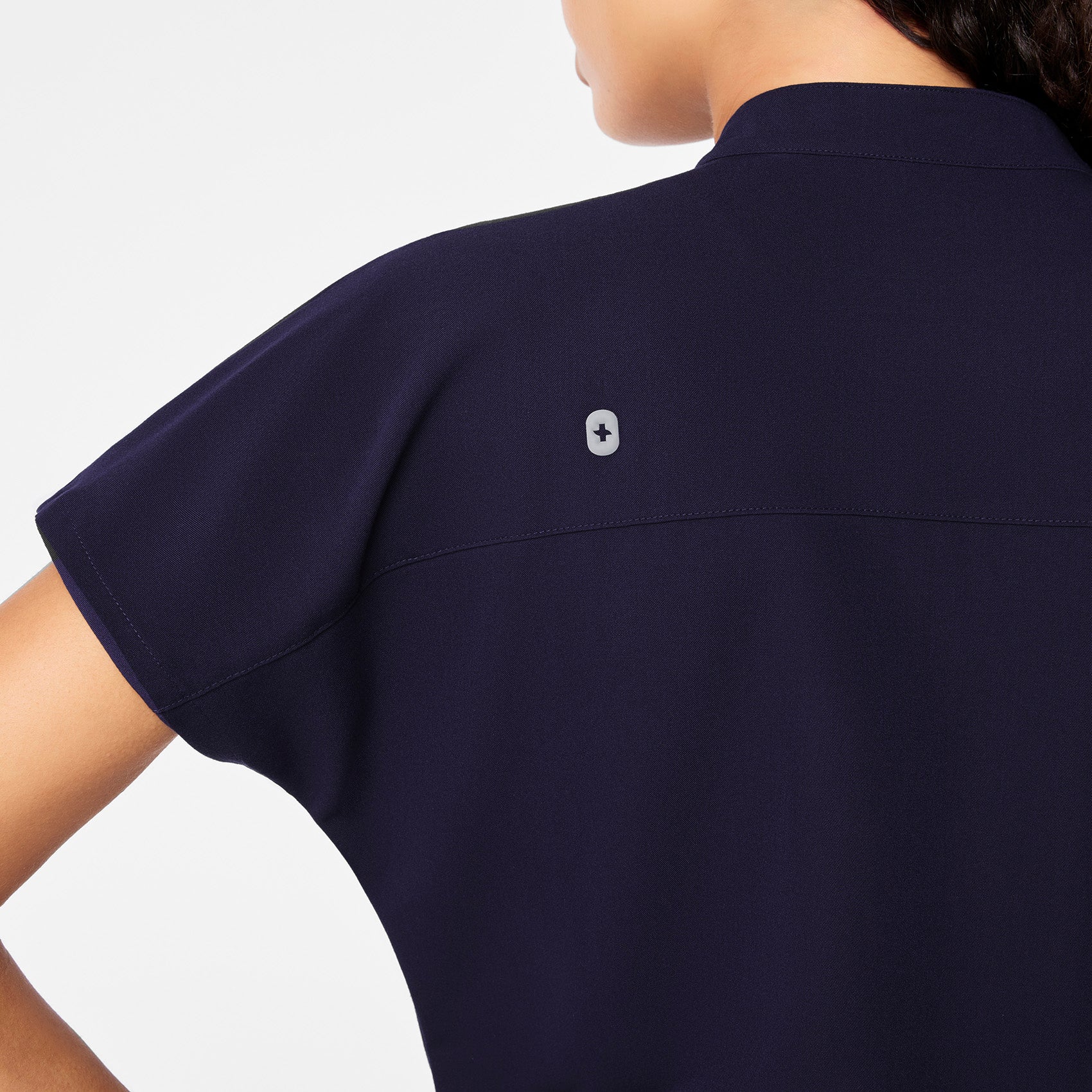 women's Navy Soria - Henley Tunic Scrub Top - Image 8