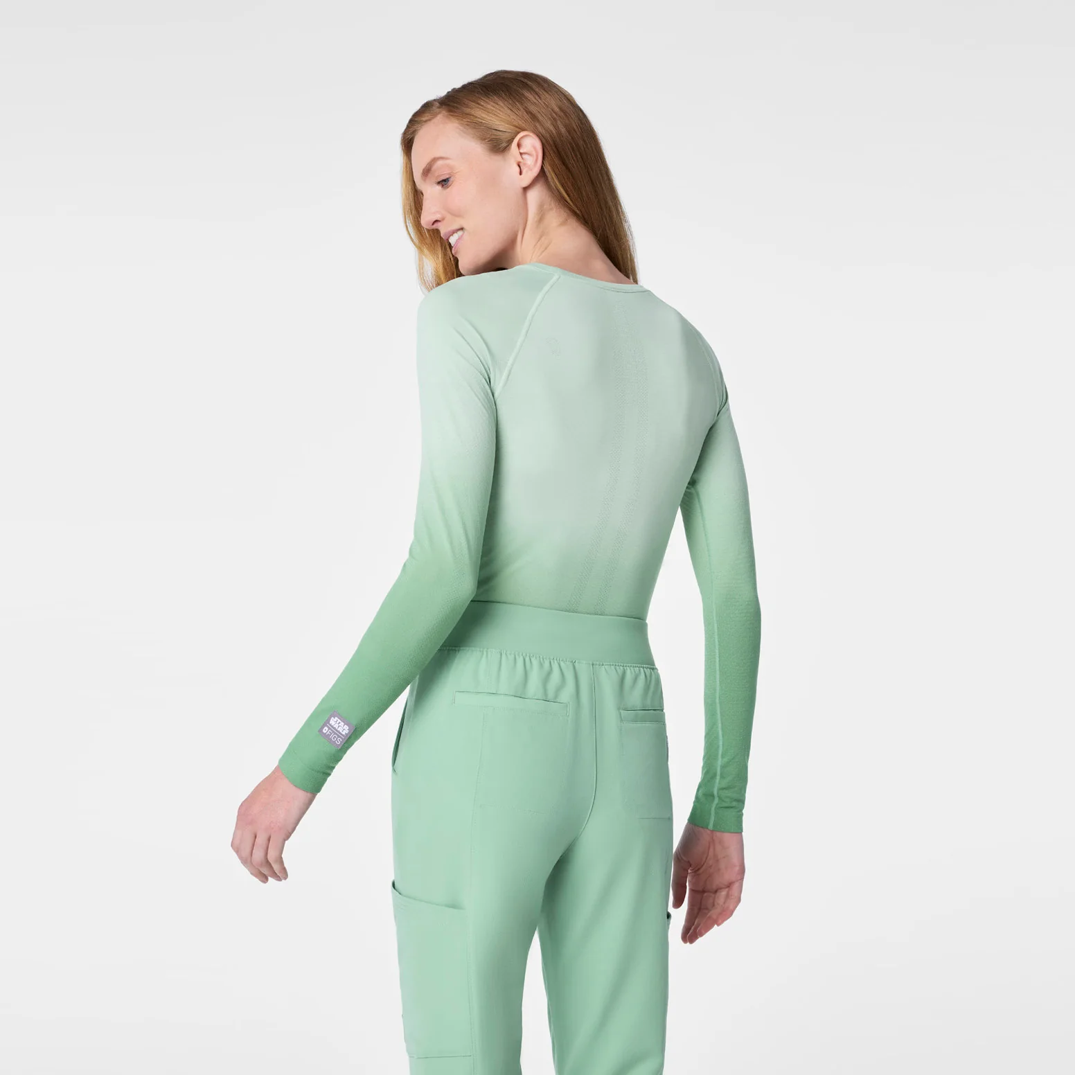 women's Ombre Jade STAR WARS™ | FIGS Salta Seamless - Longsleeve Underscrub - Image 5