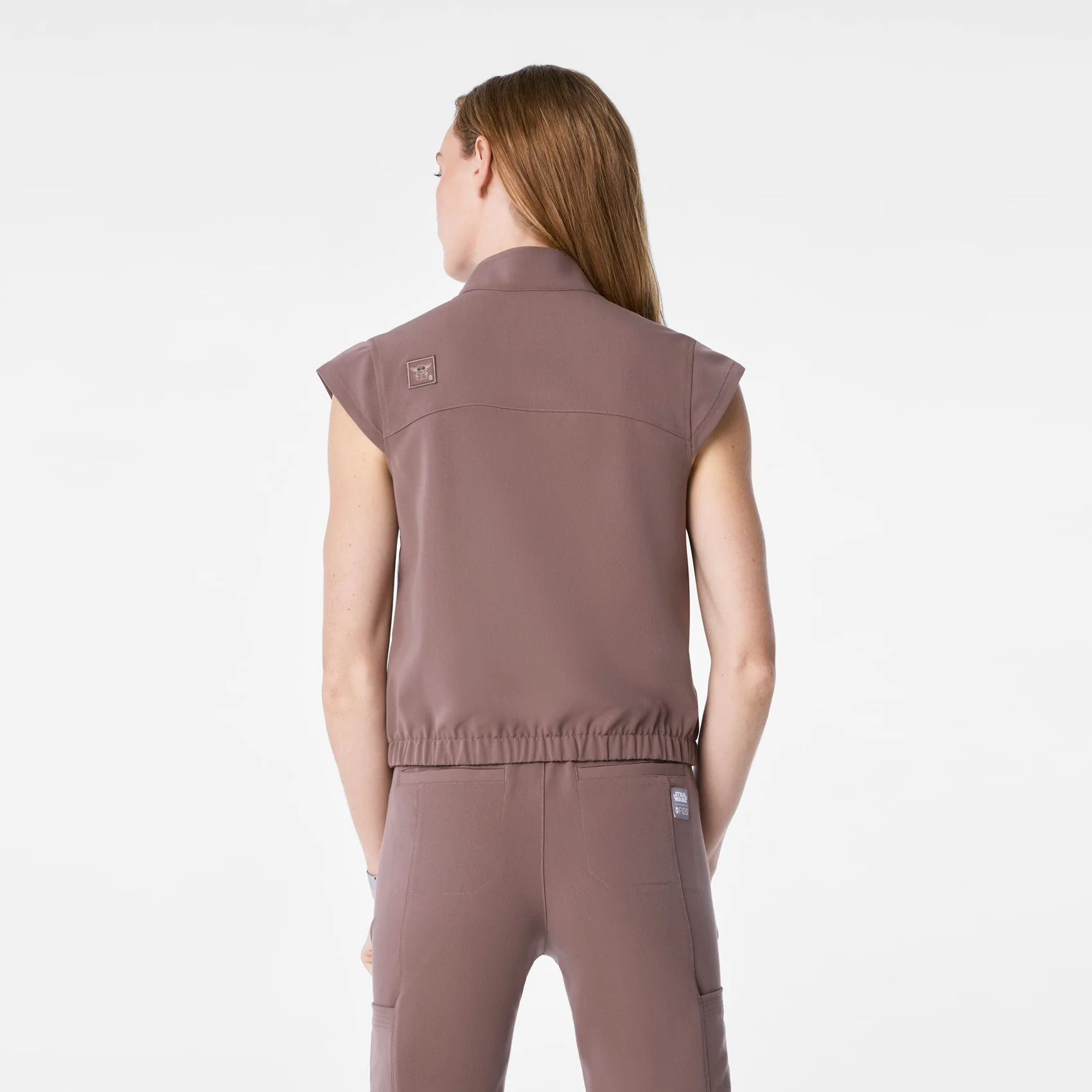 women's Smokey Taupe STAR WARS™ | FIGS - Scrub Top - Image 5