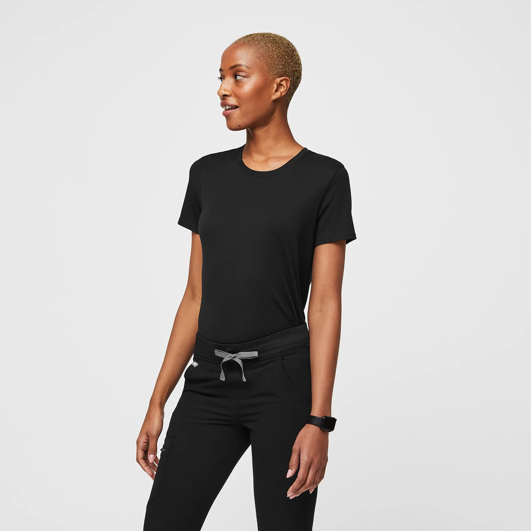 Women's Black Supersoft - Shortsleeve Underscrub - Image 6