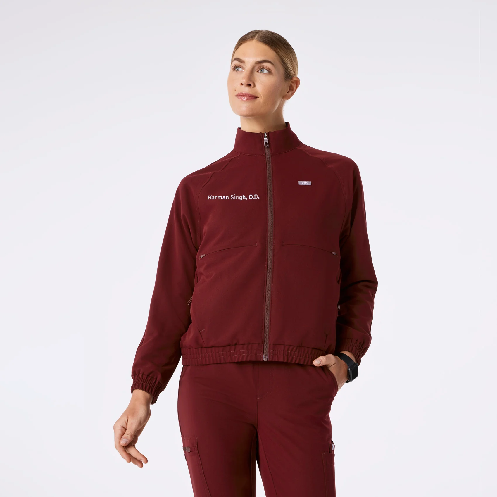 women's Burgundy Sydney - Scrub Jacket
