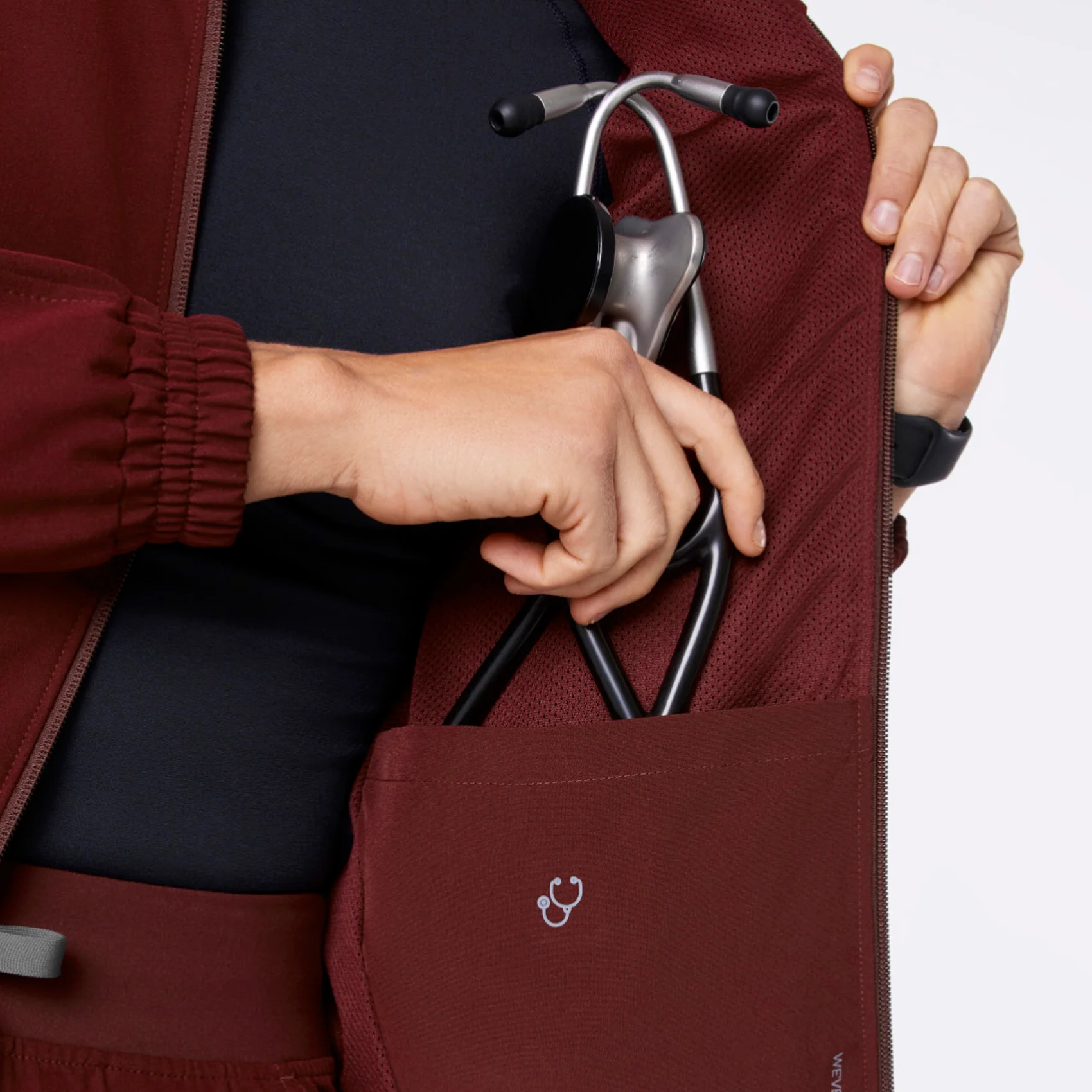 women's Burgundy Sydney - Scrub Jacket - Image 10