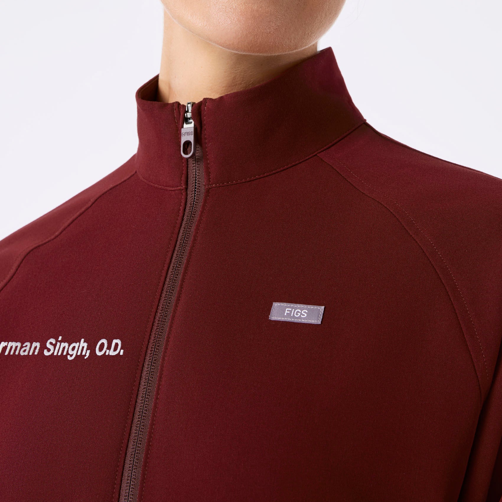 women's Burgundy Sydney - Scrub Jacket - Image 6