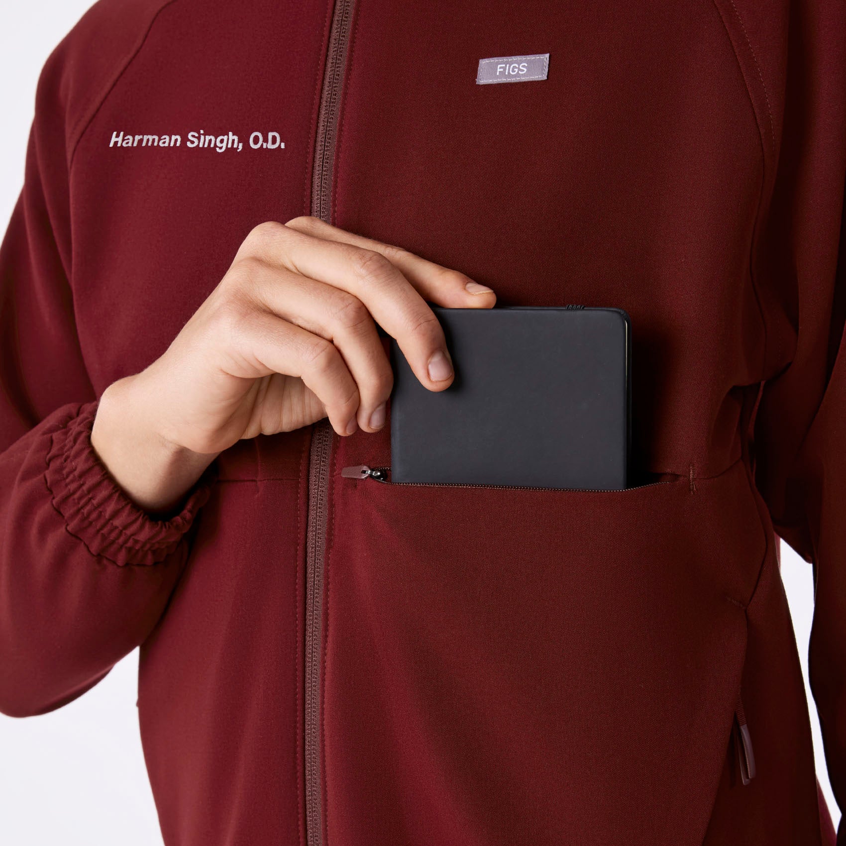 women's Burgundy Sydney - Scrub Jacket - Image 7