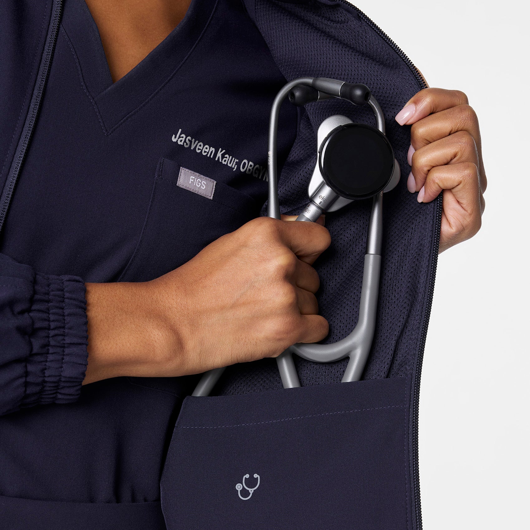 women's Navy Sydney -  Scrub Jacket - Image 8