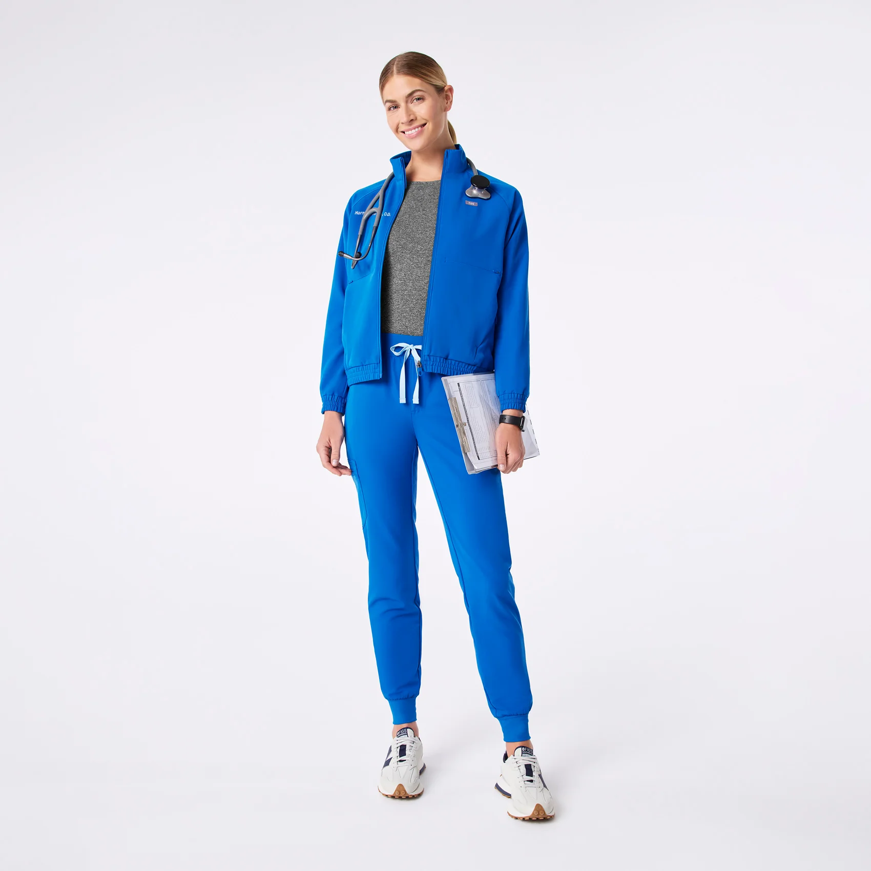 women's Royal Blue Sydney -  Scrub Jacket - Image 2