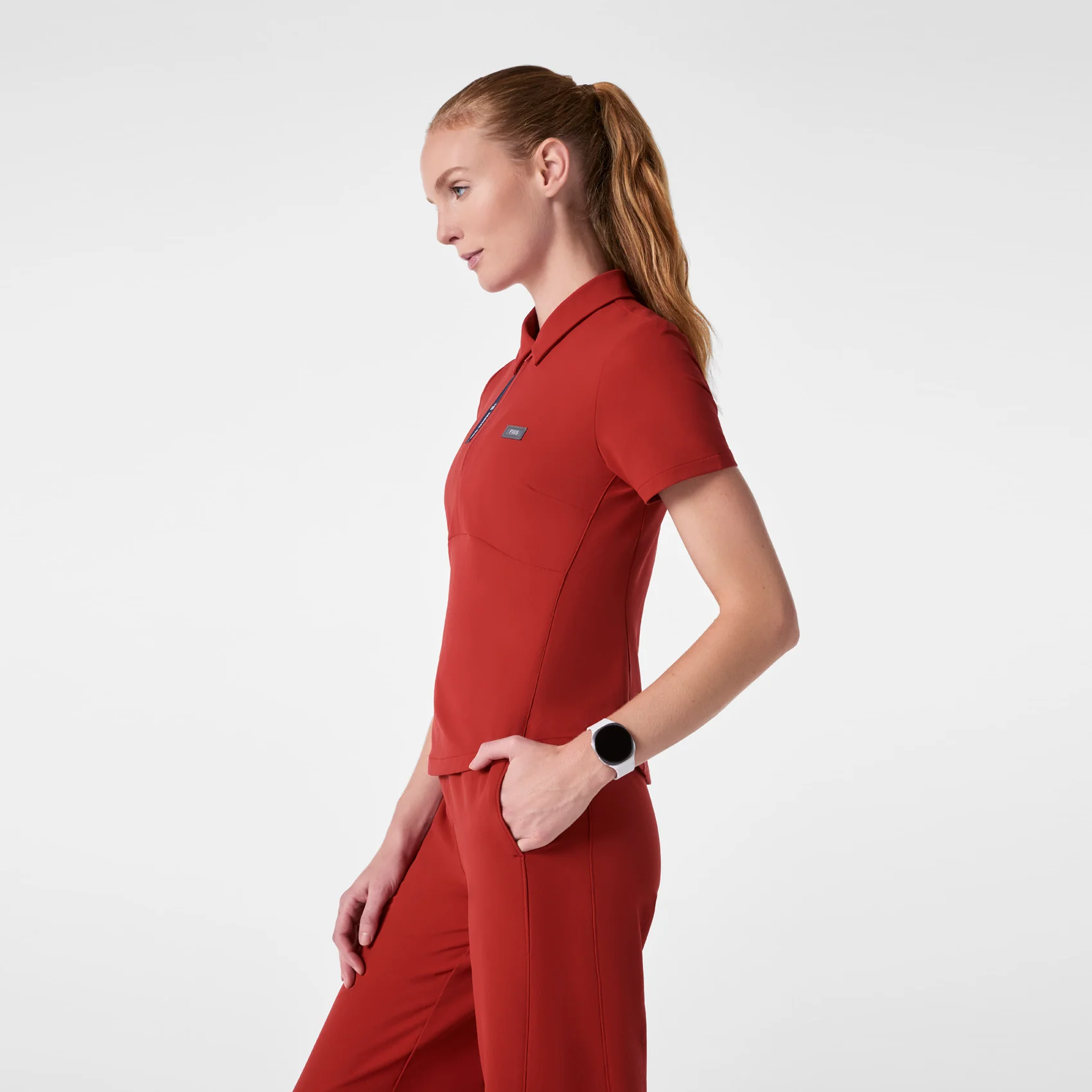 women's Team USA Red FIGS x Team USA FIBREx Polo - Scrub Top - Image 3