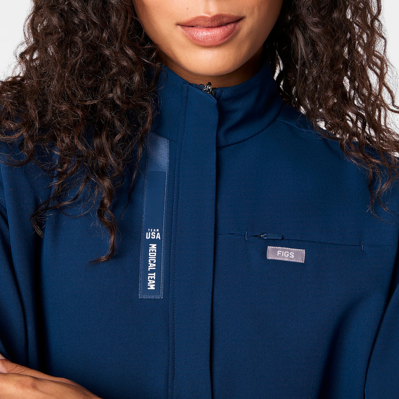 women's Team USA Blue FIGS x Team USA Longsleeve Straight Leg - Scrubjumpsuit™ - Image 5