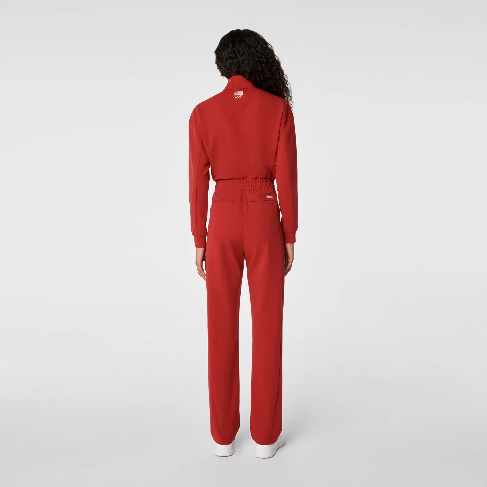 women's Team USA Red FIGS x Team USA Longsleeve Straight Leg - Scrubjumpsuit™ - Image 2