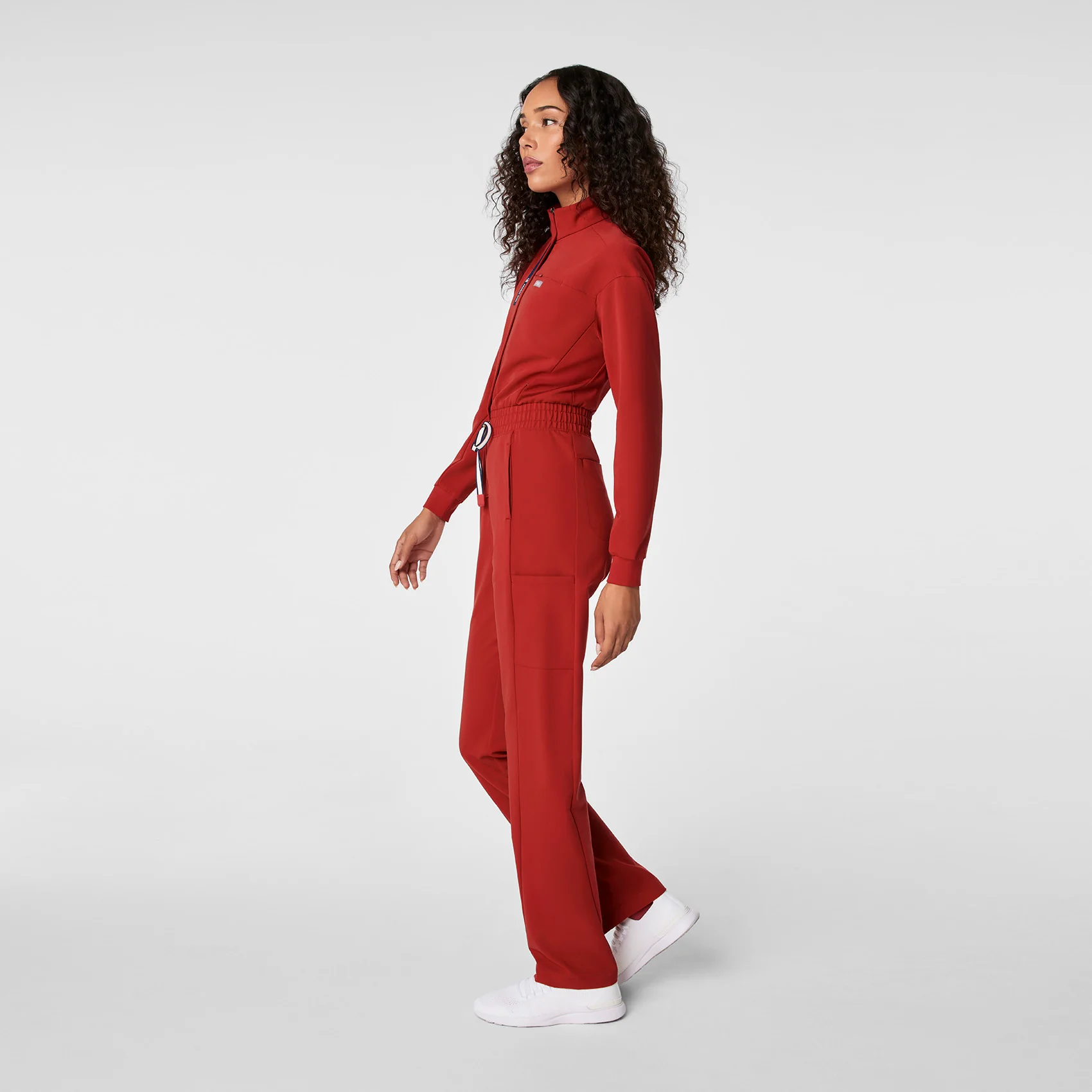women's Team USA Red FIGS x Team USA Longsleeve Straight Leg - Scrubjumpsuit™ - Image 3