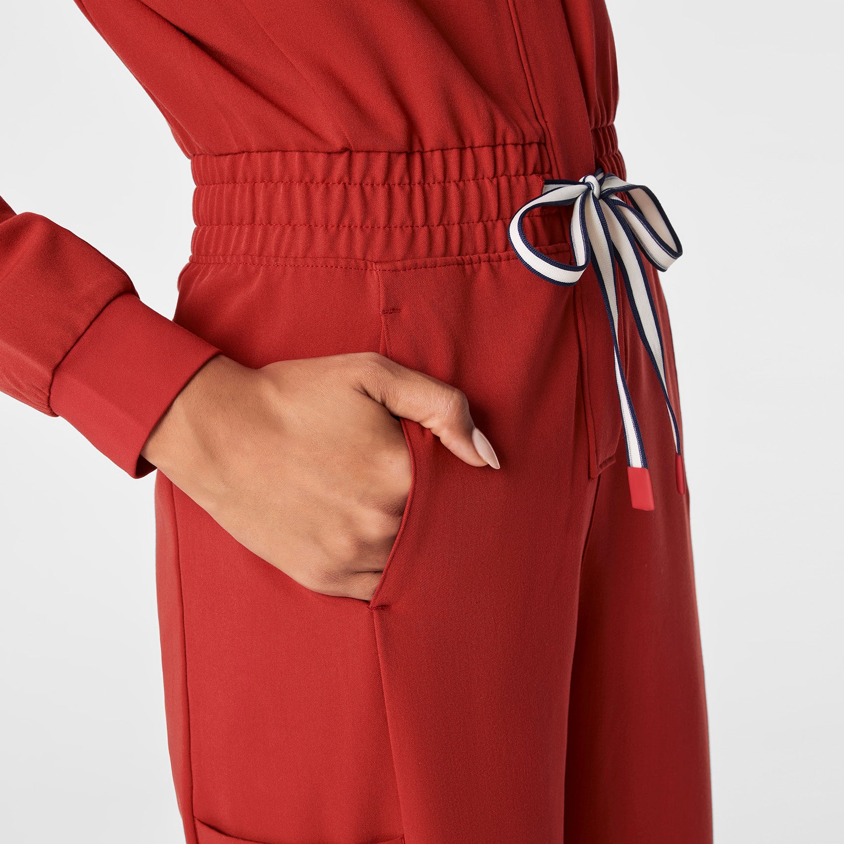 women's Team USA Red FIGS x Team USA Longsleeve Straight Leg - Scrubjumpsuit™ - Image 9