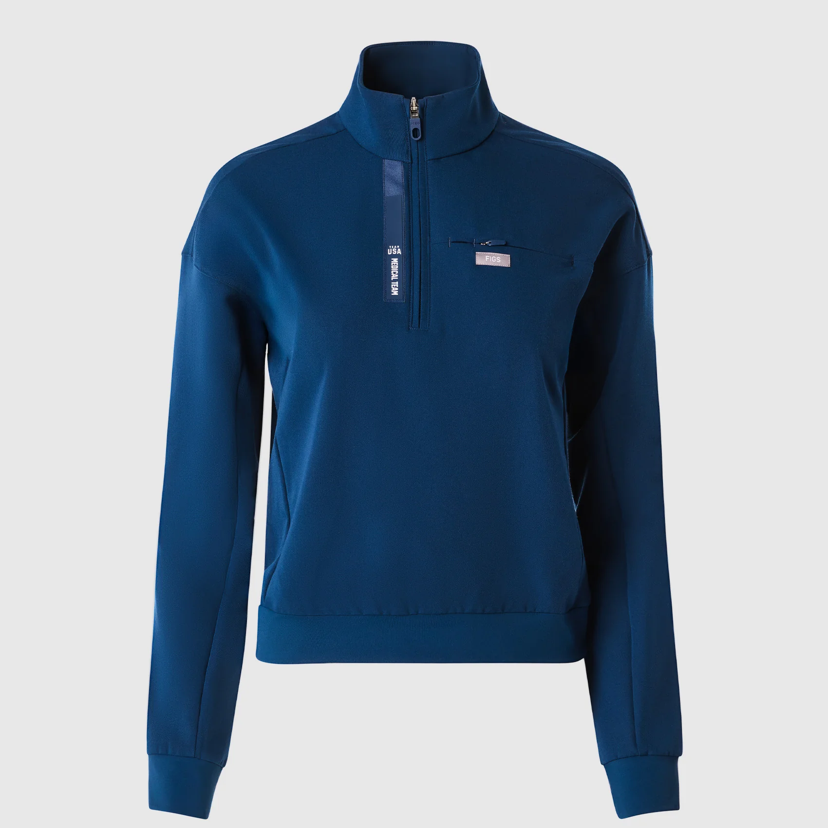 women's Team USA Blue FIGS x Team USA Mock Neck Longsleeve - Scrub Top - Image 10