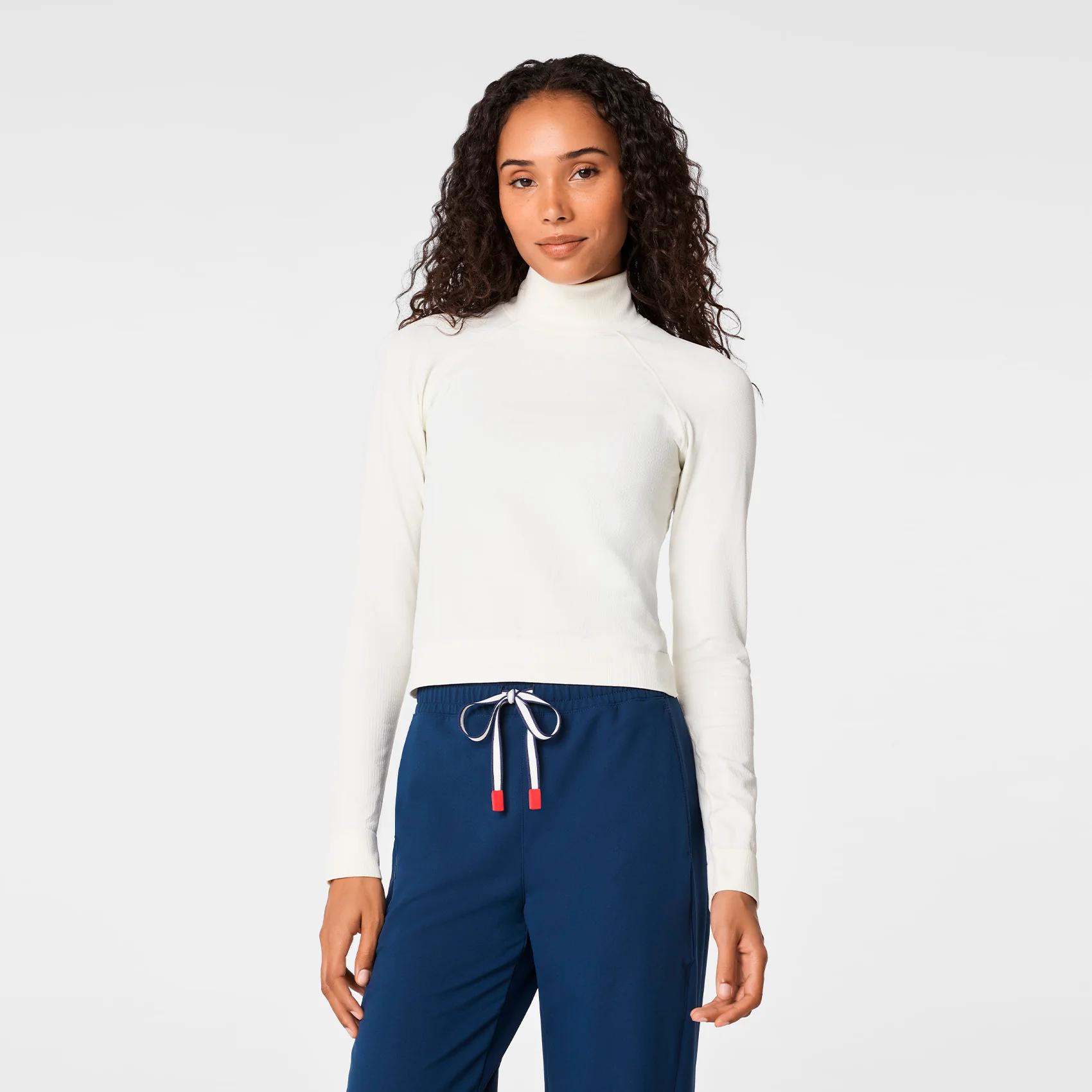 women's Off White FIGS x Team USA Mock Neck - Longsleeve Underscrub