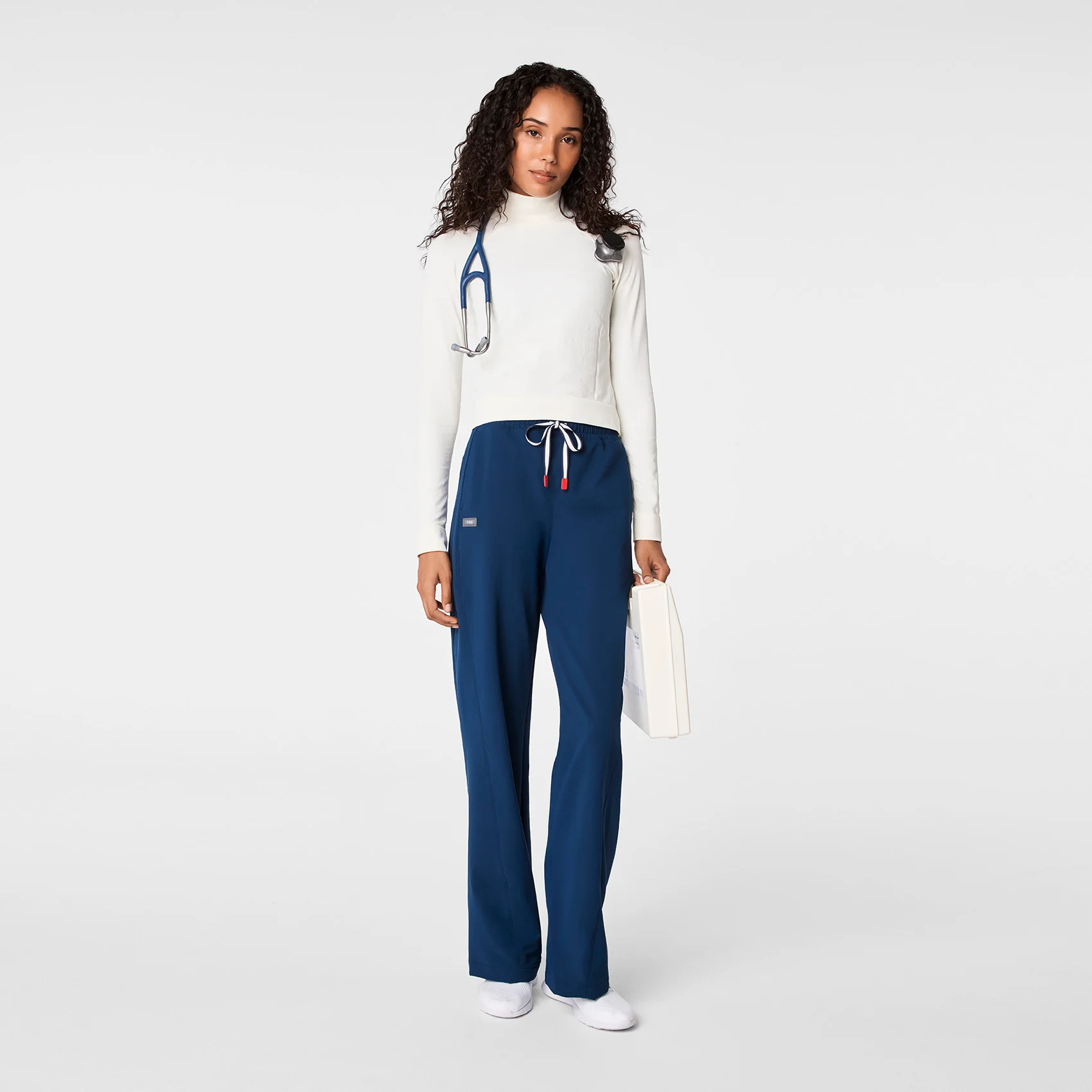 women's Off White FIGS x Team USA Mock Neck - Longsleeve Underscrub - Image 3