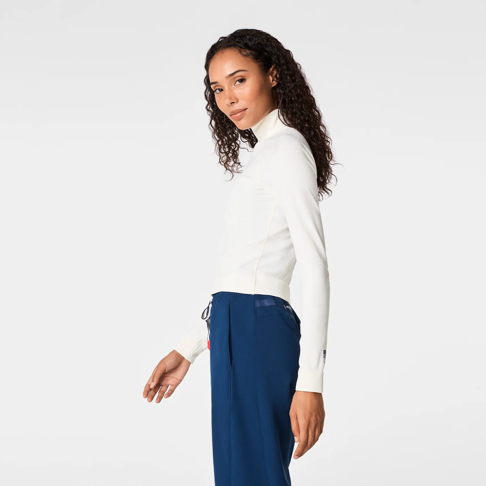 women's Off White FIGS x Team USA Mock Neck - Longsleeve Underscrub - Image 4