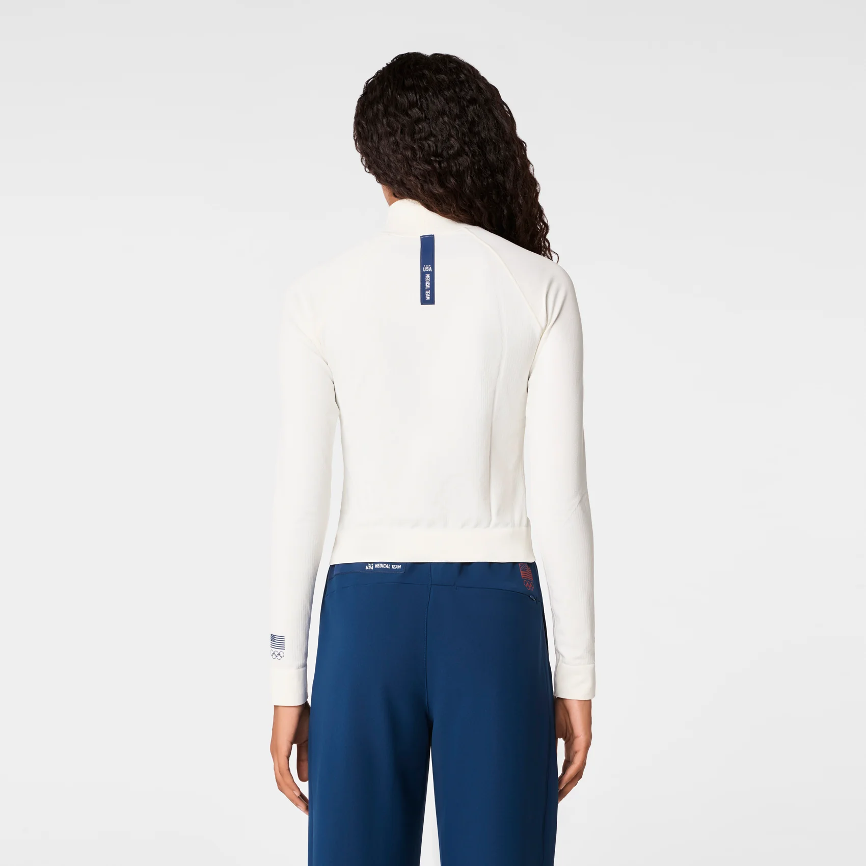 women's Off White FIGS x Team USA Mock Neck - Longsleeve Underscrub - Image 5