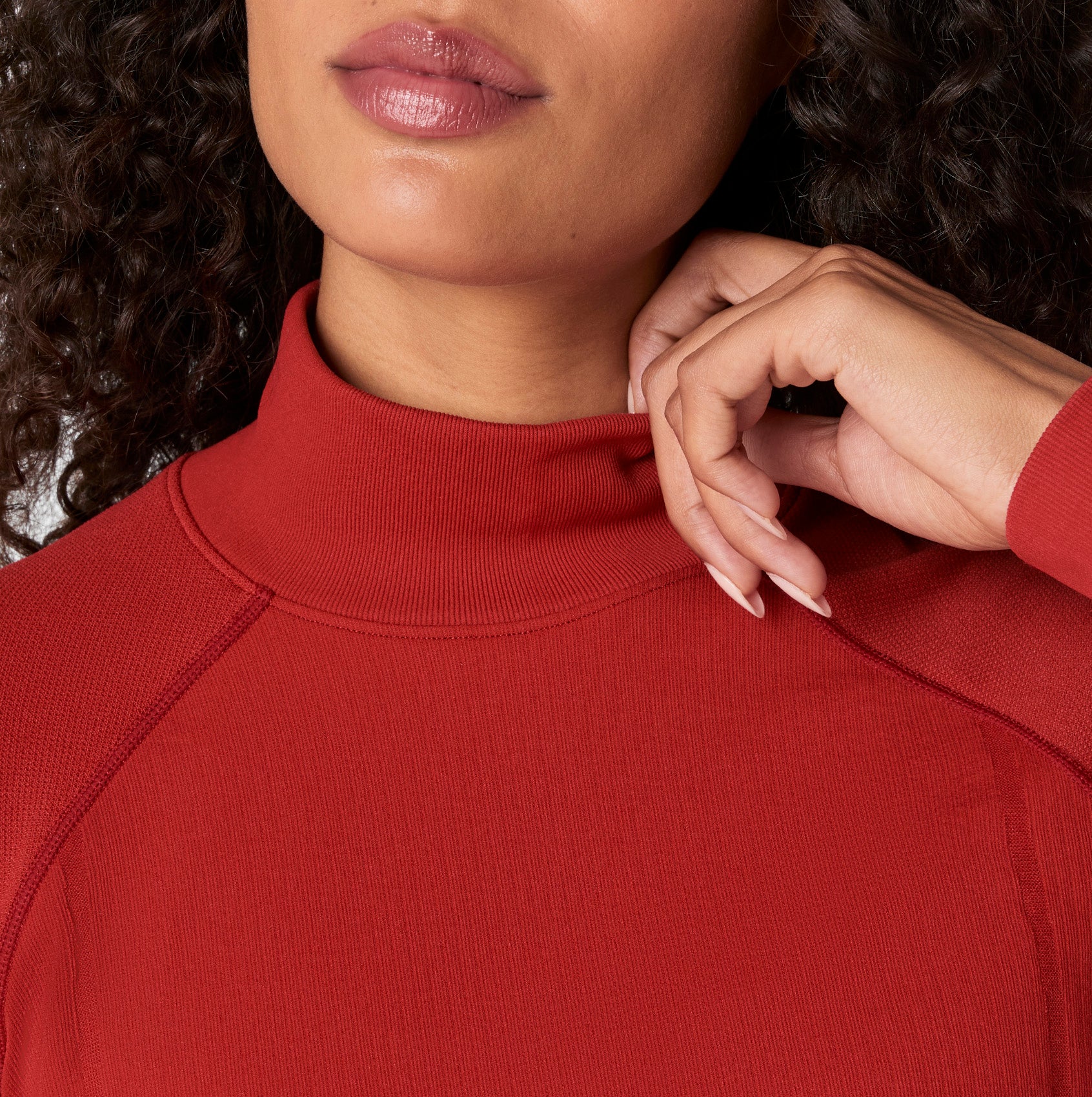 women's Team USA Red FIGS x Team USA Mock Neck - Longsleeve Underscrub - Image 7