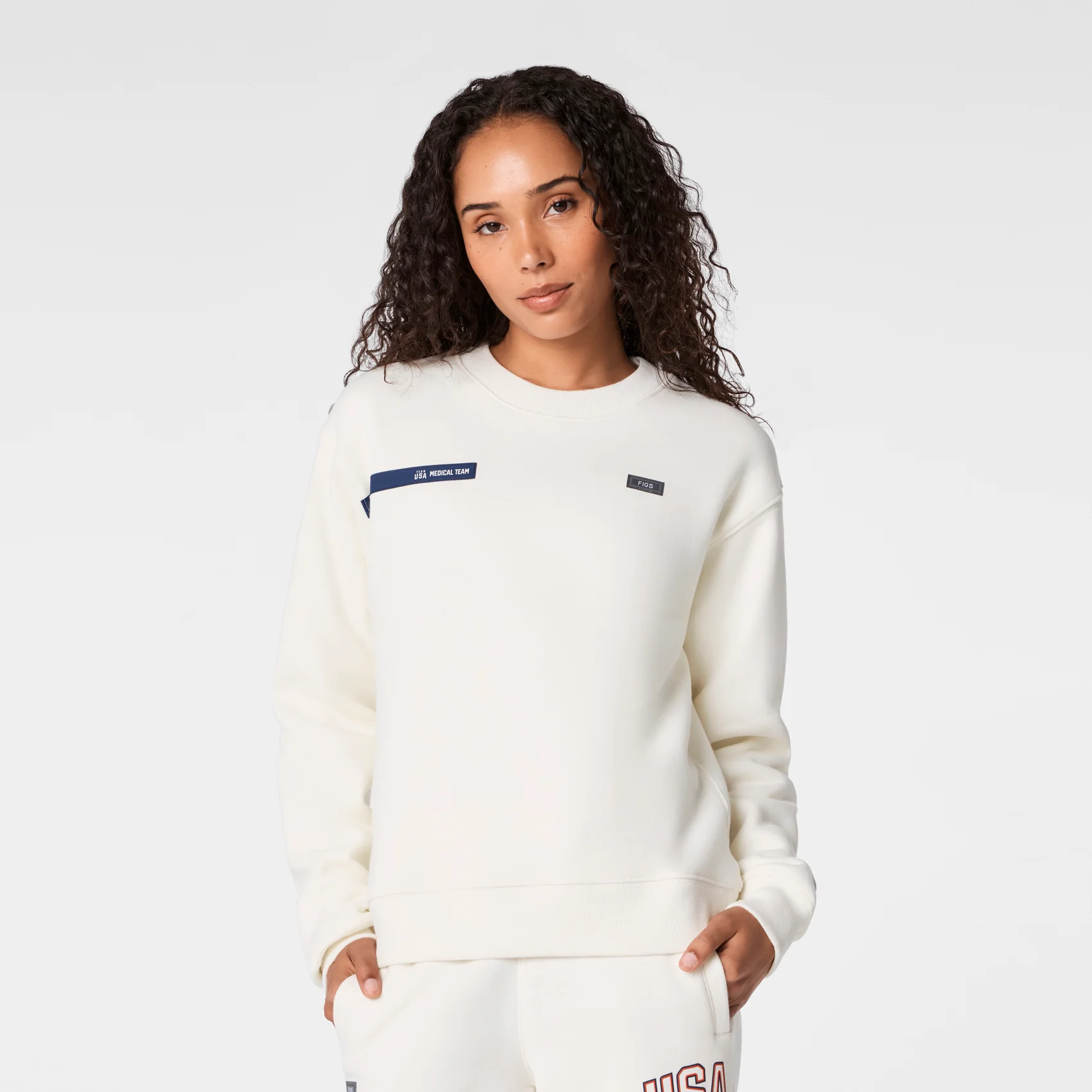 women's Off White FIGS x Team USA Off-Shift - Crewneck Sweatshirt™