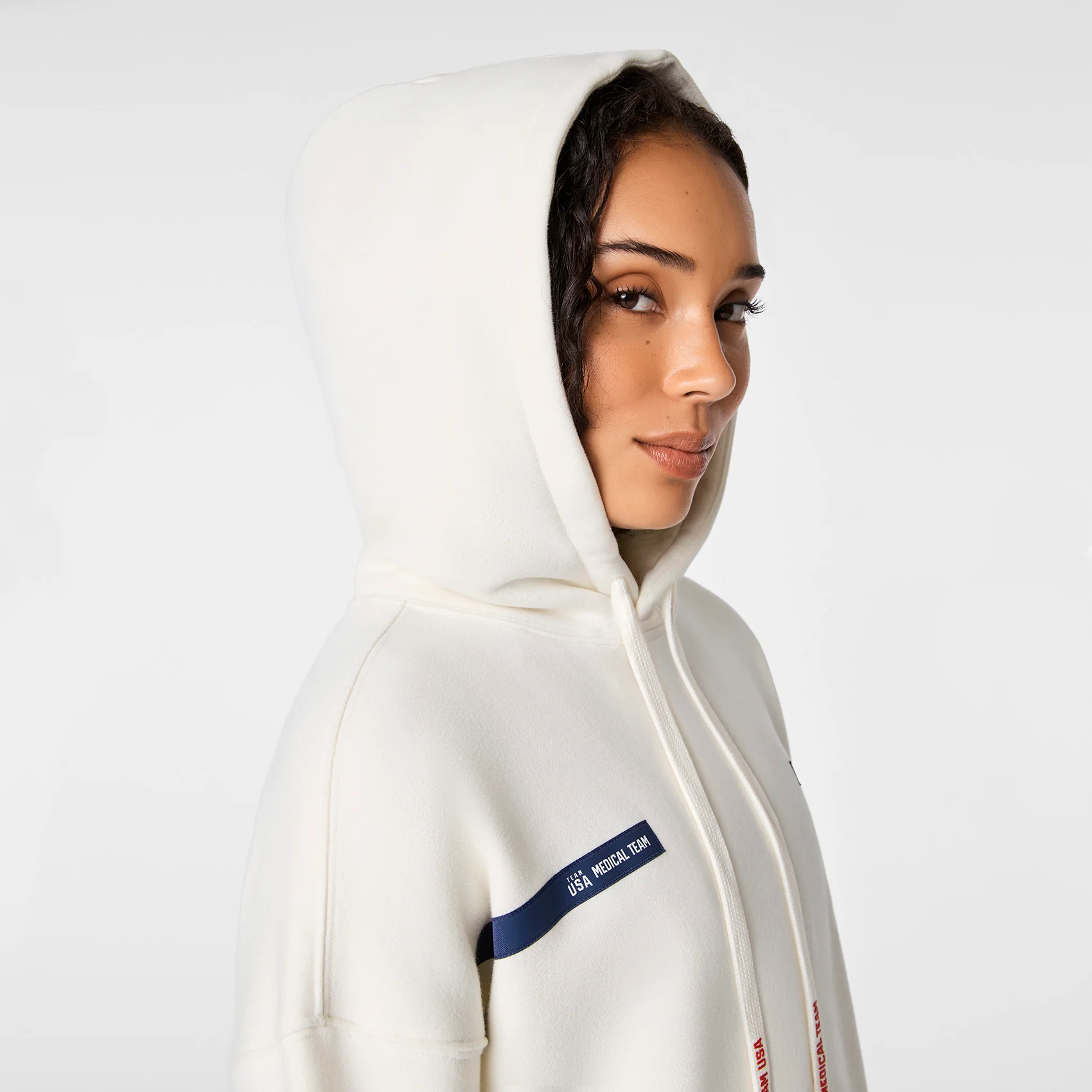 women's Off White FIGS x Team USA Off-Shift Oversized Fleece - Hoodie Sweatshirt™ - Image 6