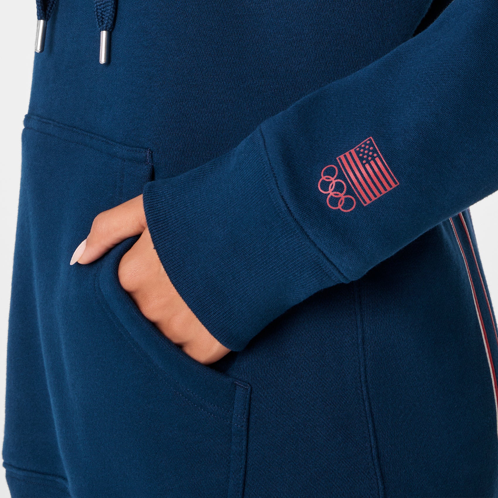 women's Team USA Blue FIGS x Team USA Off-Shift Oversized Fleece - Hoodie Sweatshirt™ - Image 6