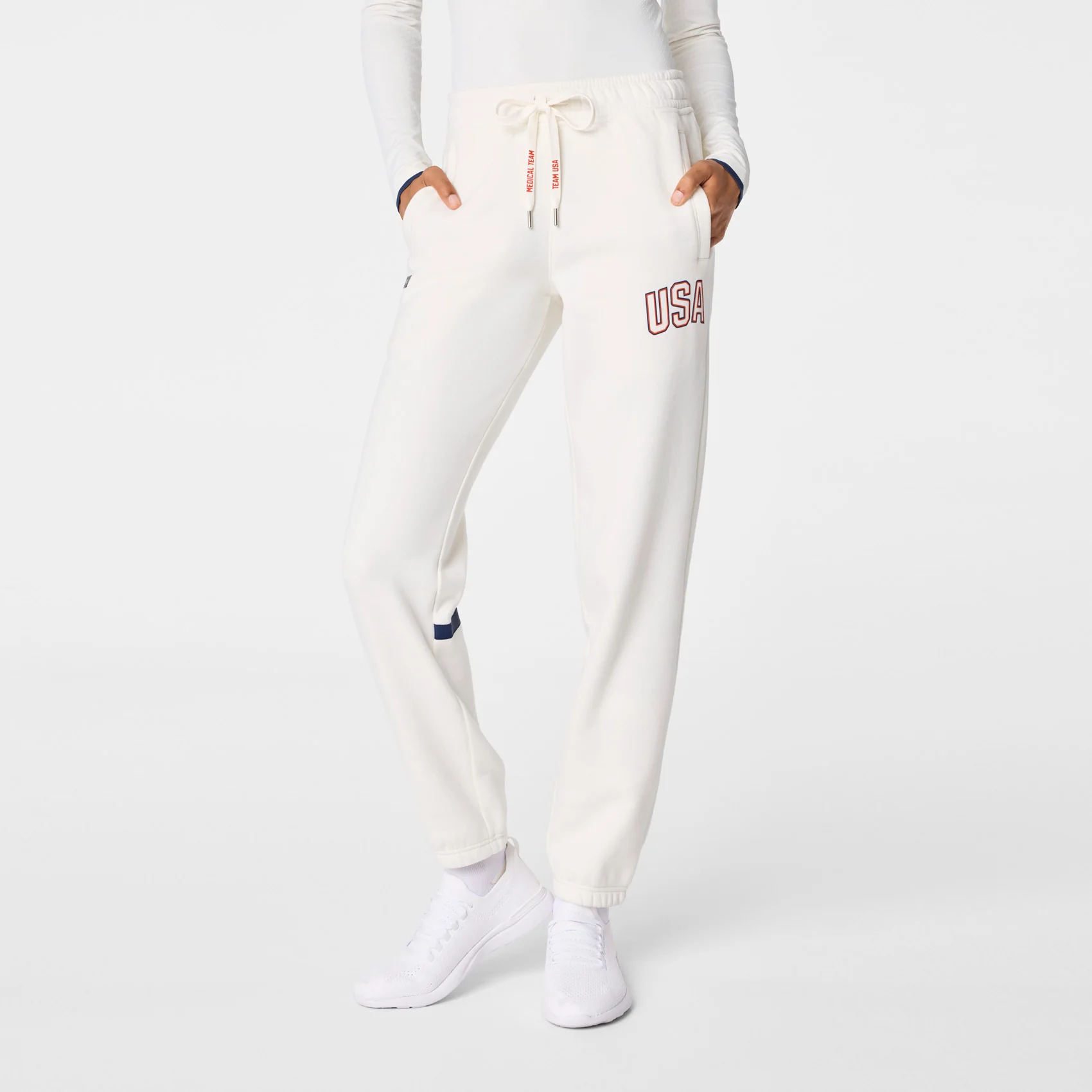 women's Off White FIGS x Team USA Off-Shift - Relaxed Jogger Sweatpants™