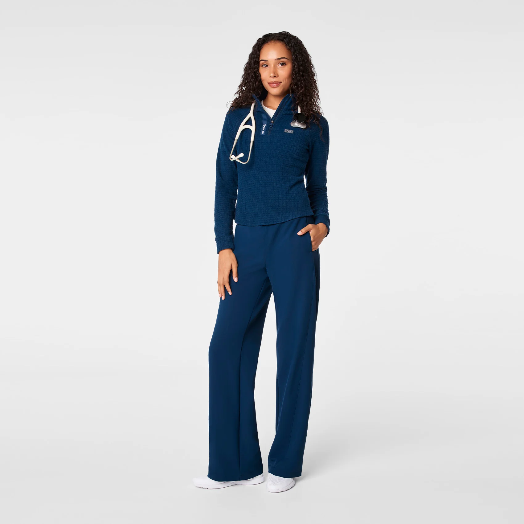 women's Team USA Blue FIGS x Team USA On-Shift - Fleece ¼ Zip Top™ - Image 3