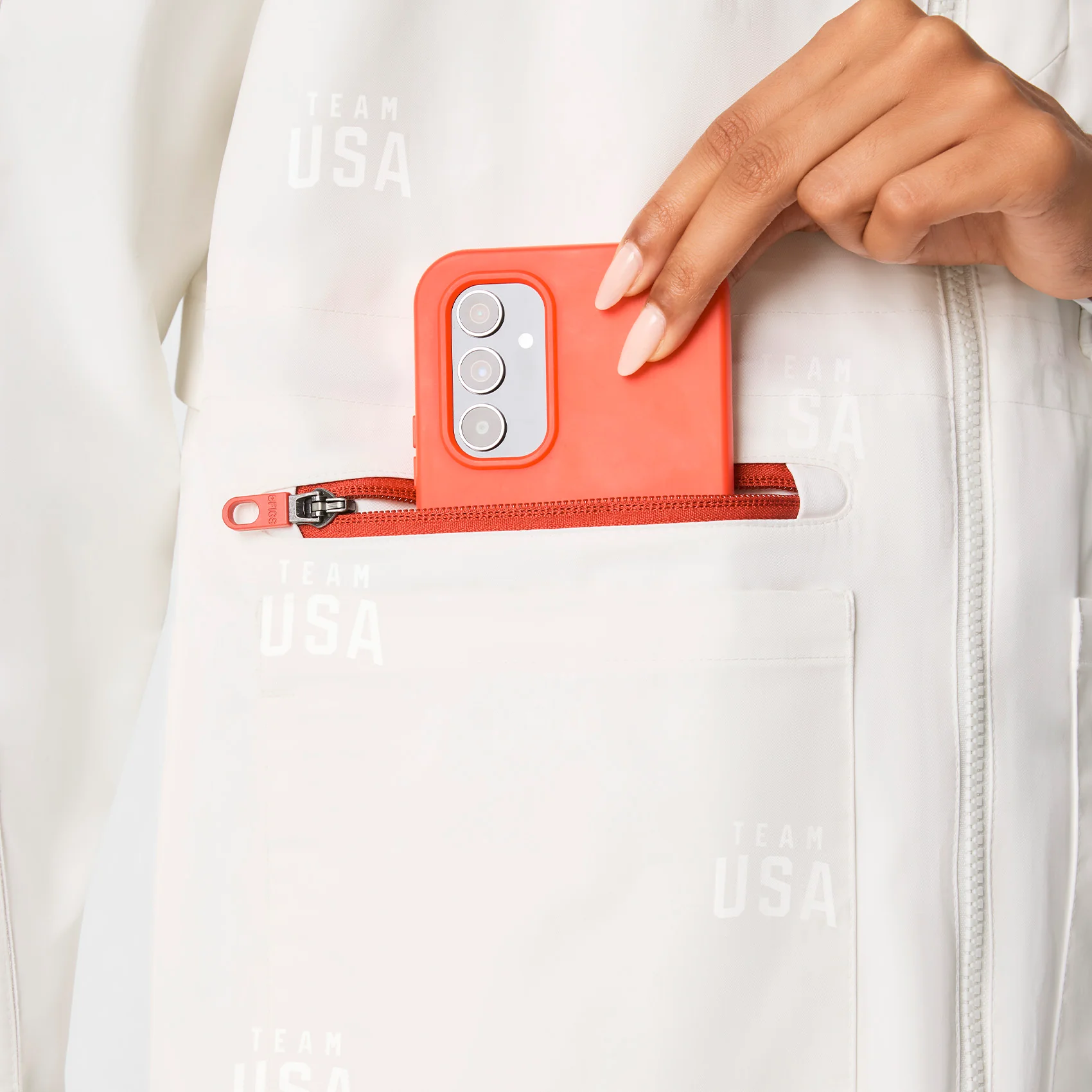 women's Off White FIGS x Team USA On-Shift Stadium Jacket™ - Image 5