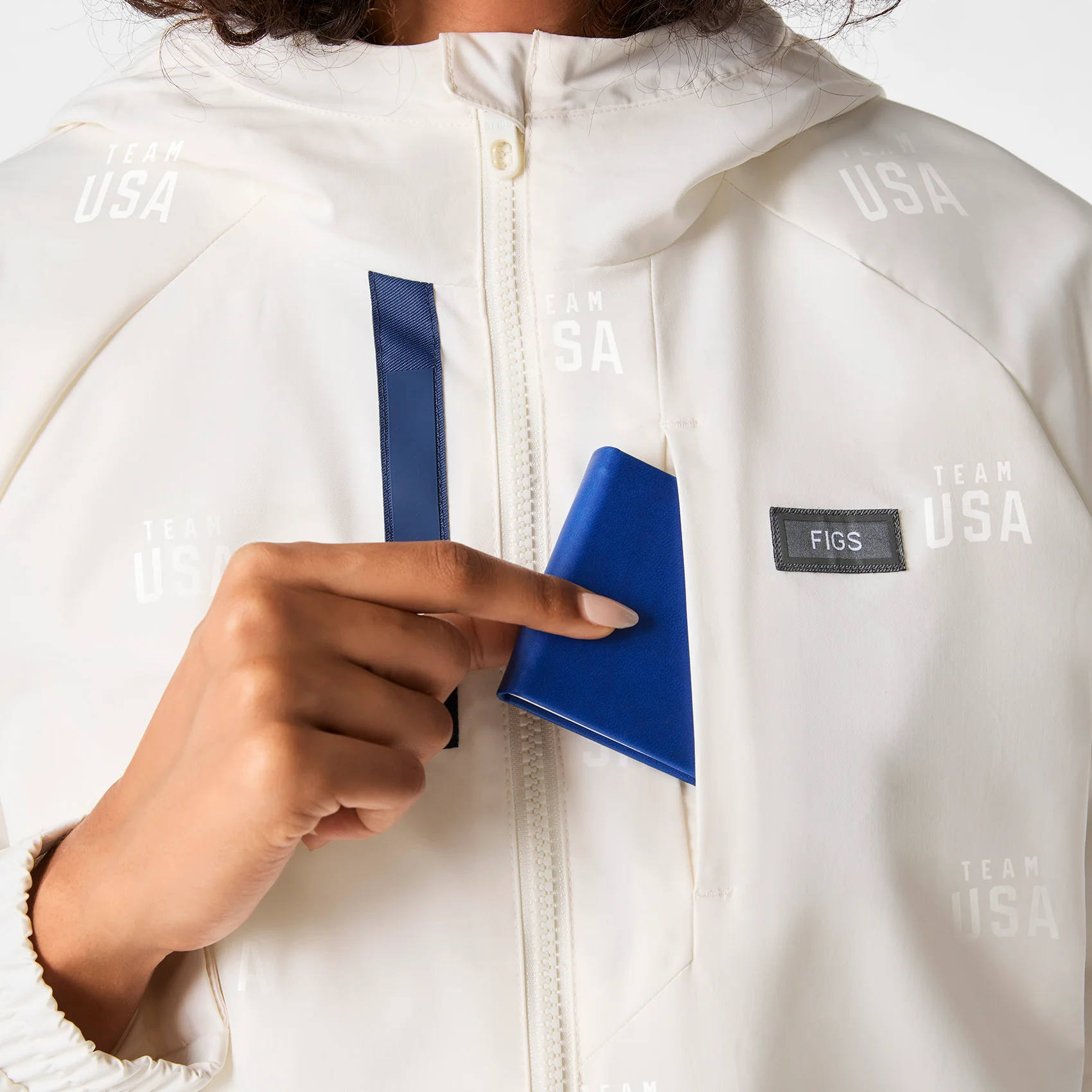 women's Off White FIGS x Team USA On-Shift Stadium Jacket™ - Image 6