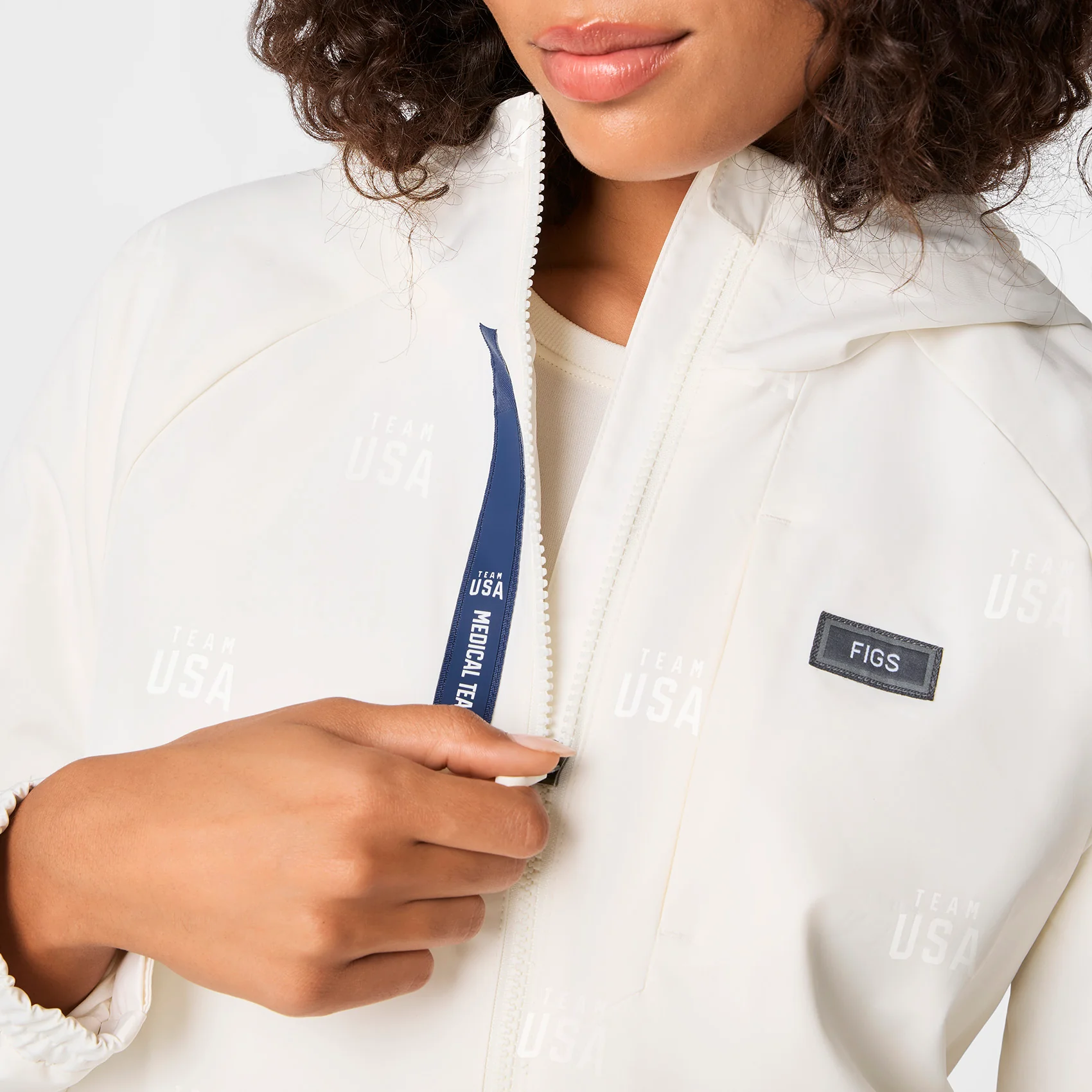 women's Off White FIGS x Team USA On-Shift Stadium Jacket™ - Image 7