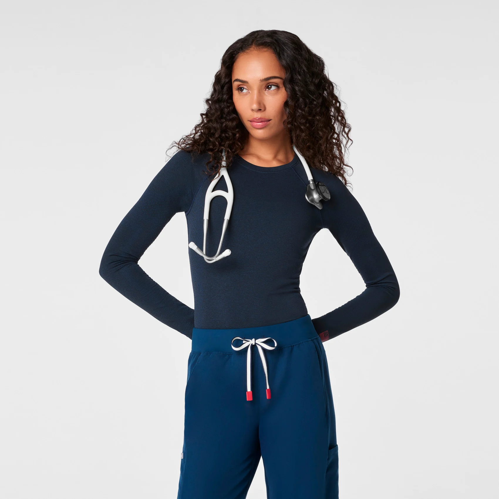 women's Team USA Blue FIGS x Team USA Salta Seamless - Longsleeve Underscrub