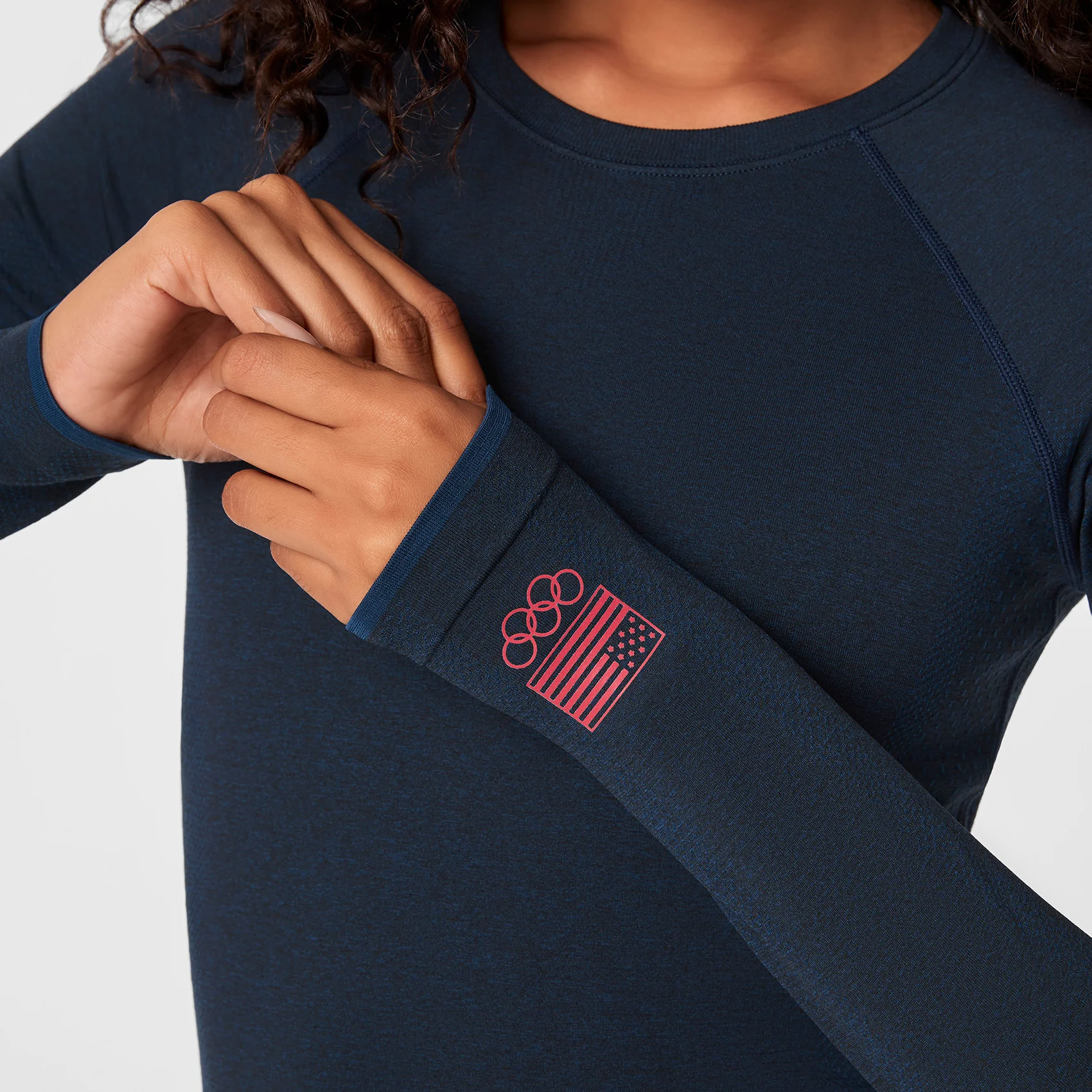 women's Team USA Blue FIGS x Team USA Salta Seamless - Longsleeve Underscrub - Image 7