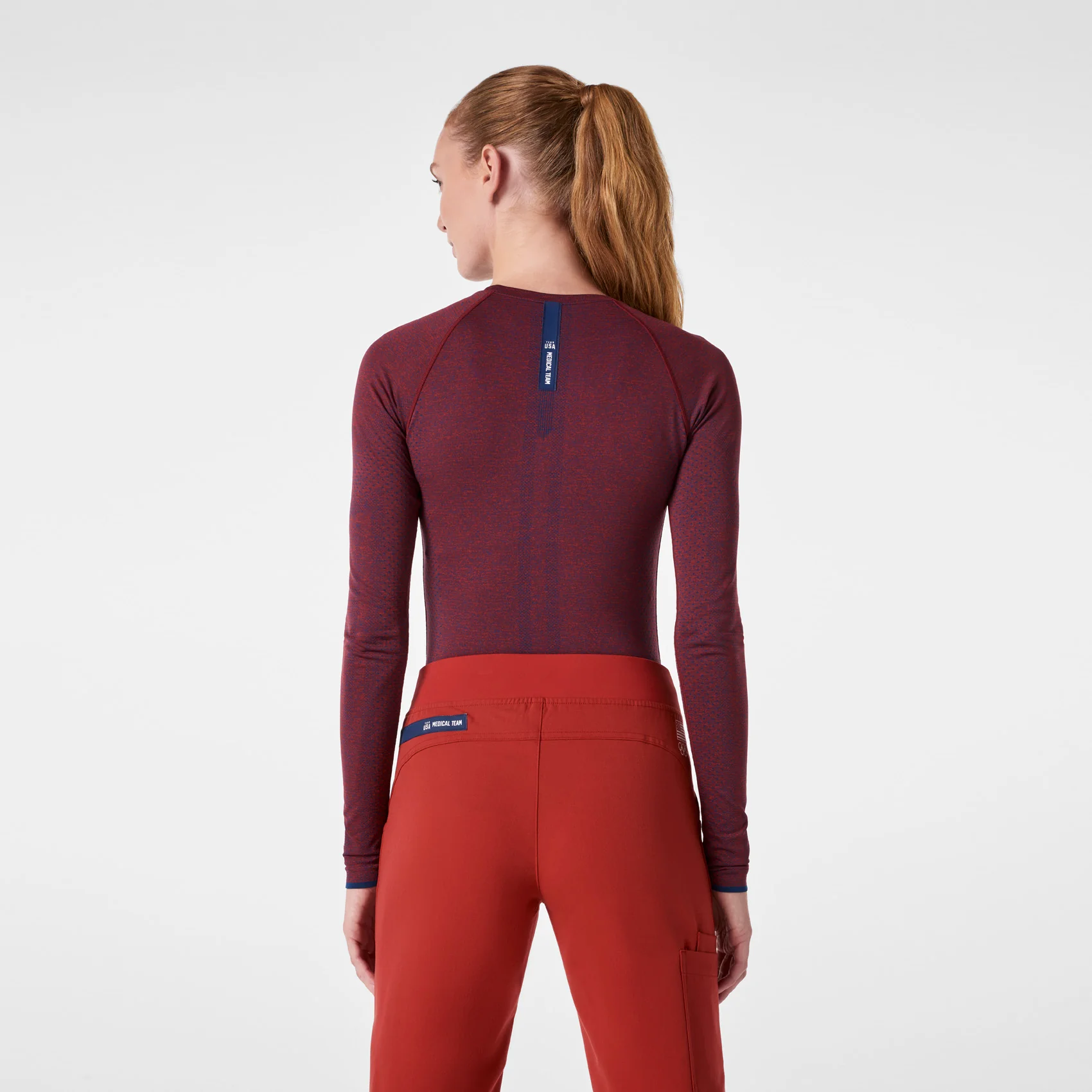 women's Team USA Red FIGS x Team USA Salta Seamless - Longsleeve Underscrub - Image 4