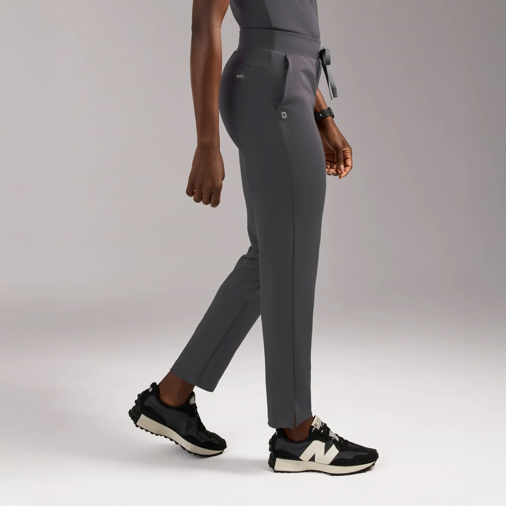 women's Charcoal Tena FORMx Slim Tapered - Petite Scrub Pant™ - Image 3