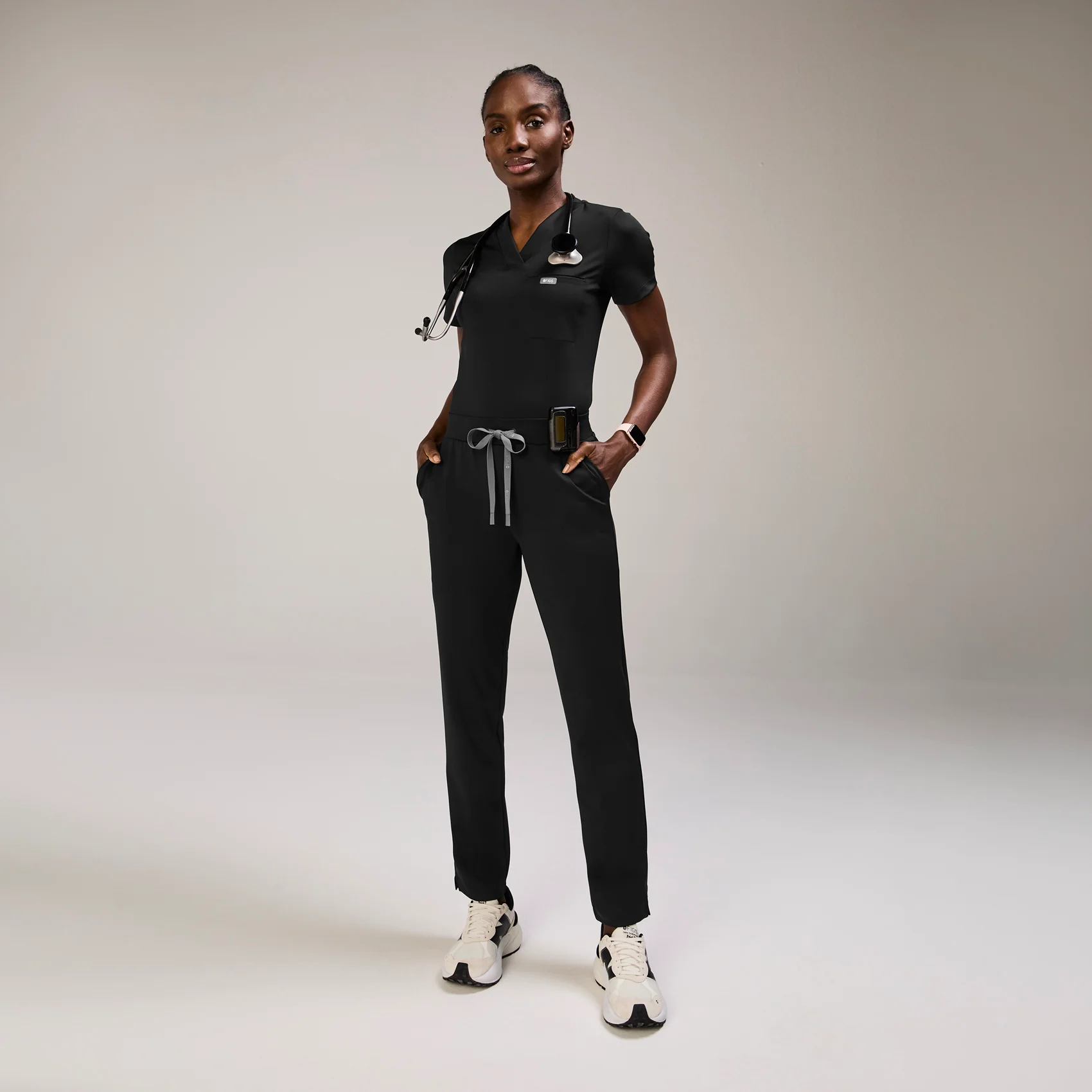 women's Black Tena FORMx Slim Tapered - Scrub Pant™ - Image 2