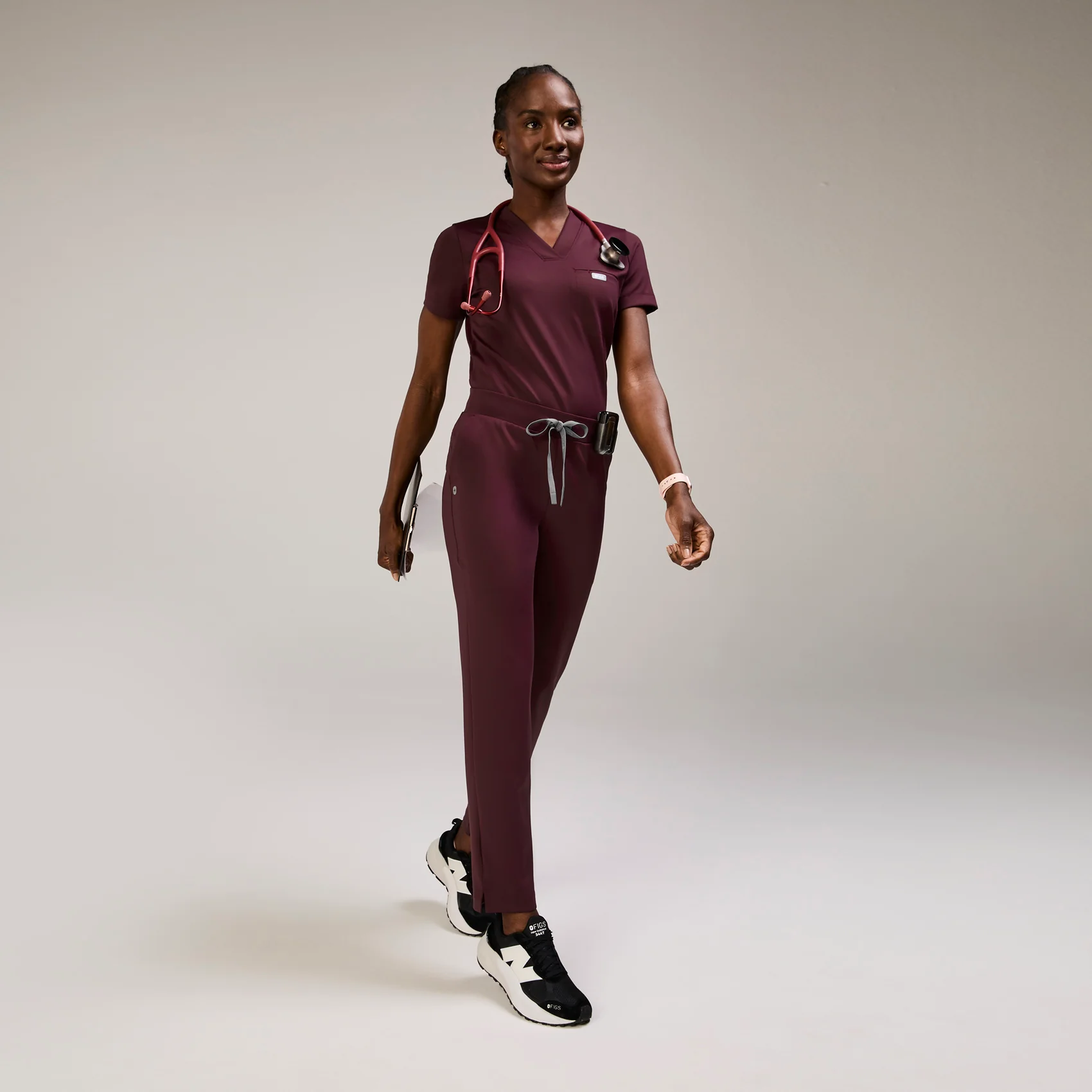 women's Burgundy Tena FORMx Slim Tapered - Scrub Pant⢠- Image 2
