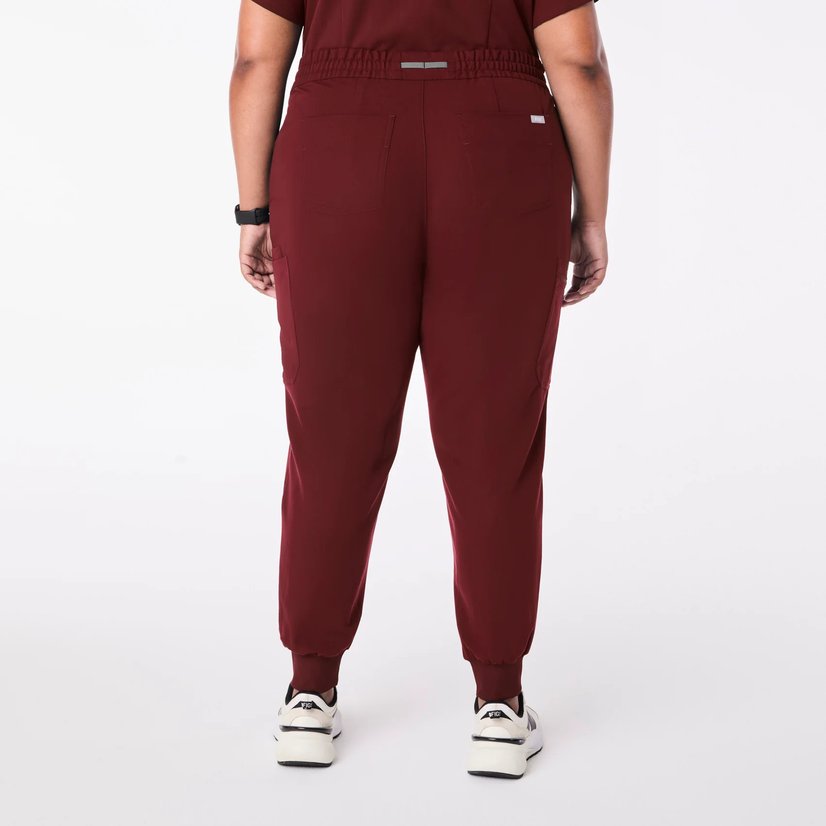 women's Burgundy High Waisted Uman Relaxed - Jogger Scrub Pant (3XL-6XL) - Image 4