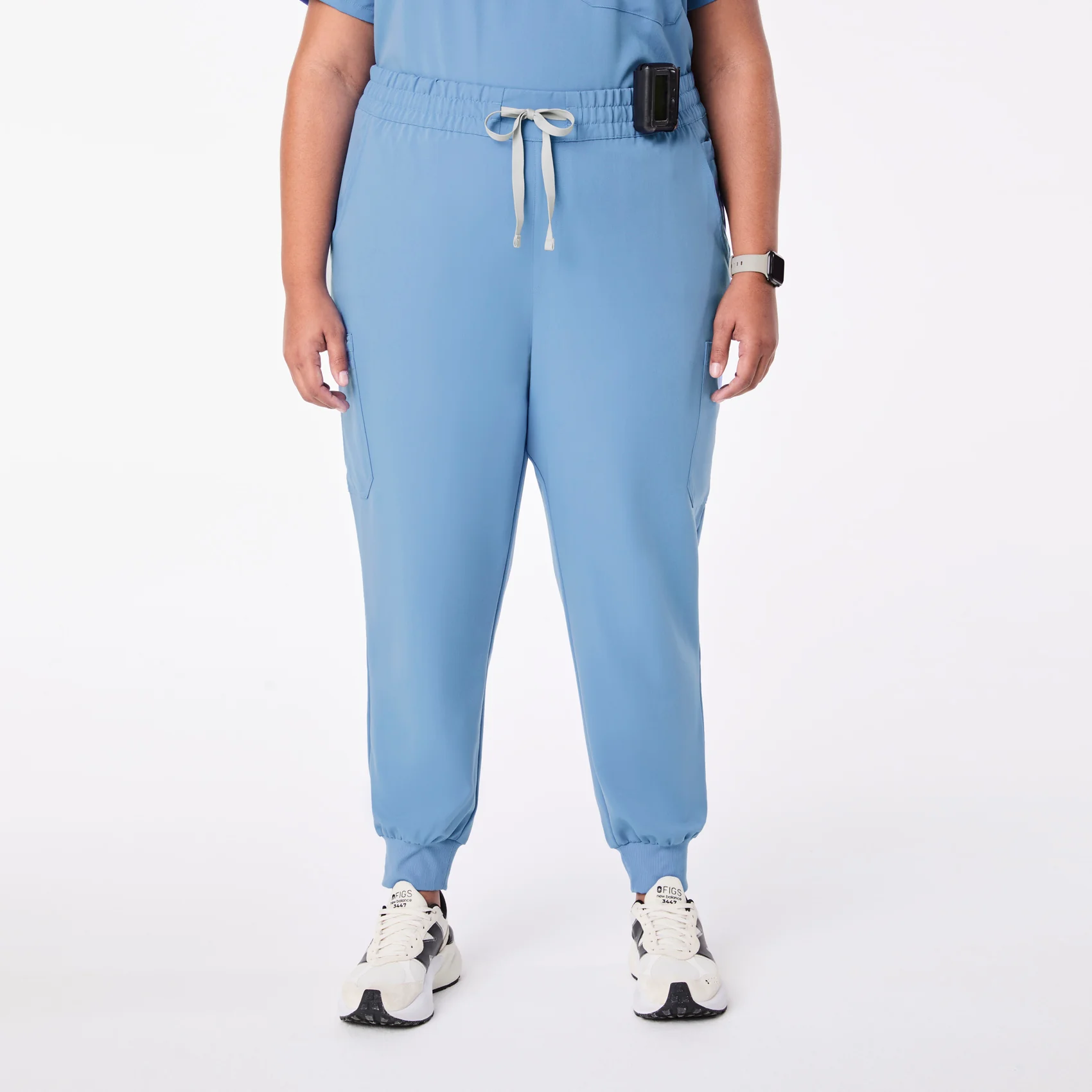 women's Ceil Blue High Waisted Uman Relaxed - Jogger Scrub Pant (3XL-6XL)