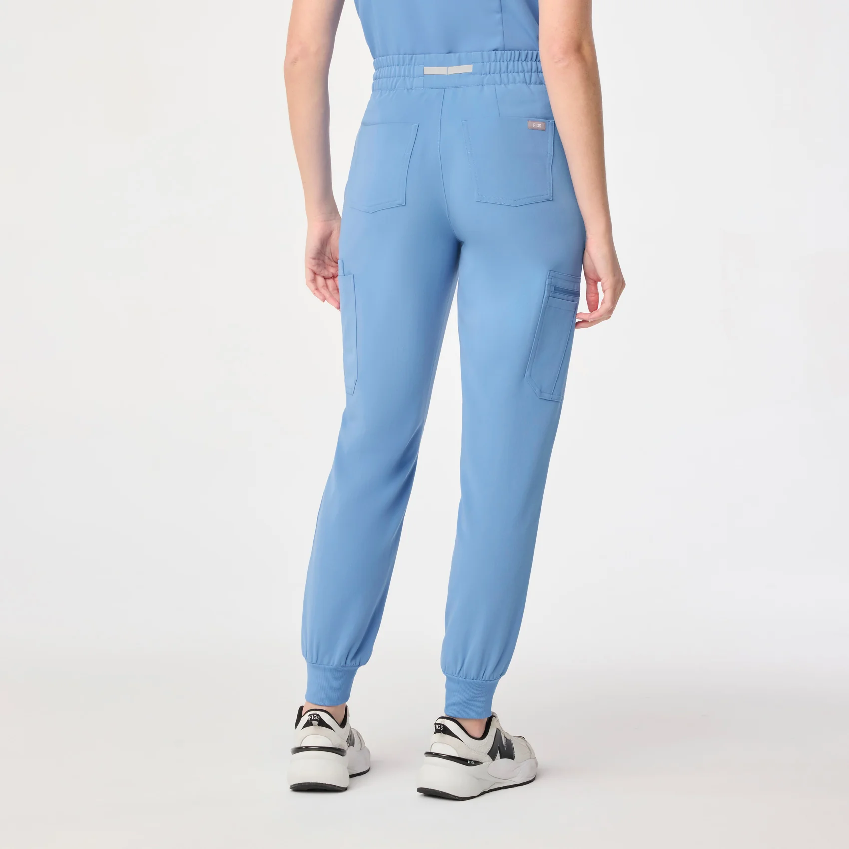 women's Ceil Blue High Waisted Uman Relaxed - Jogger Scrub Pant - Image 4