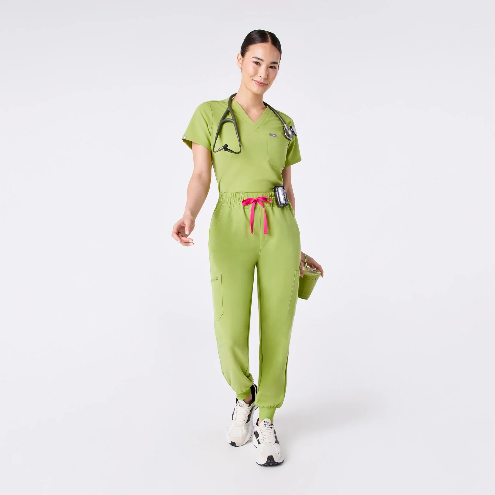 women's Matcha High Waisted Uman Relaxed - Jogger Scrub Pant - Image 2