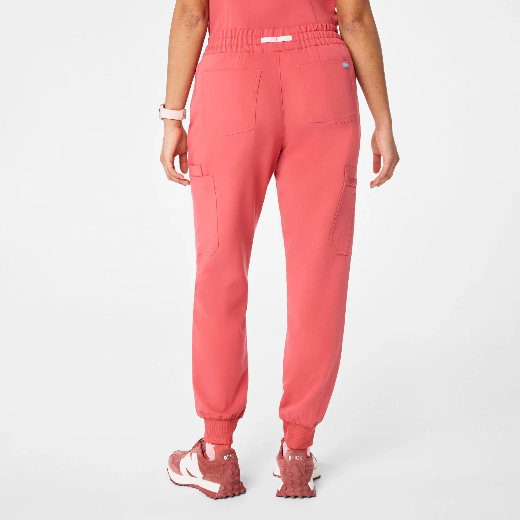 women's Pulmonary Pink High Waisted Uman Relaxed - Jogger Scrub Pant - Image 3