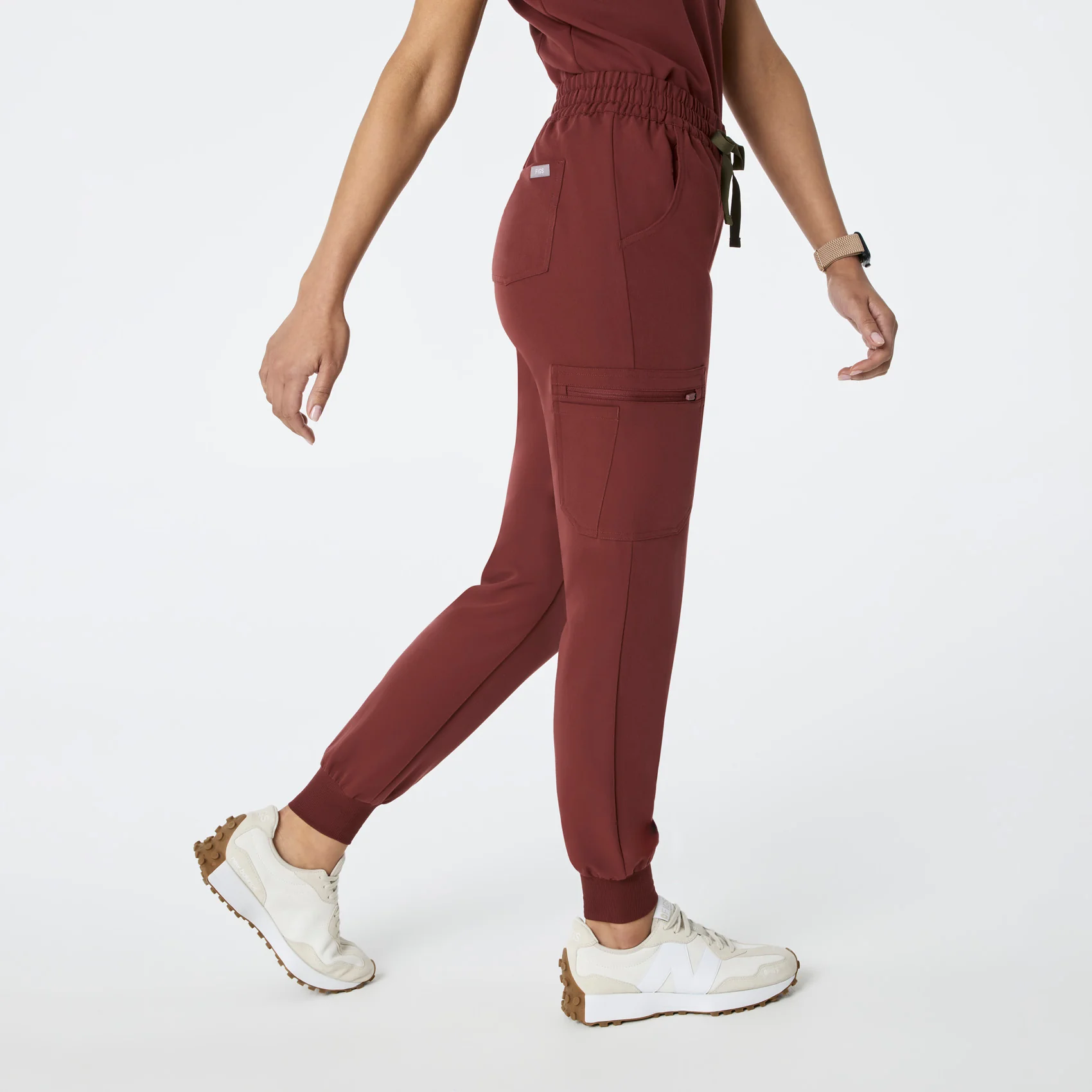 women's Walnut High Waisted Uman Relaxed - Jogger Scrub Pant - Image 3