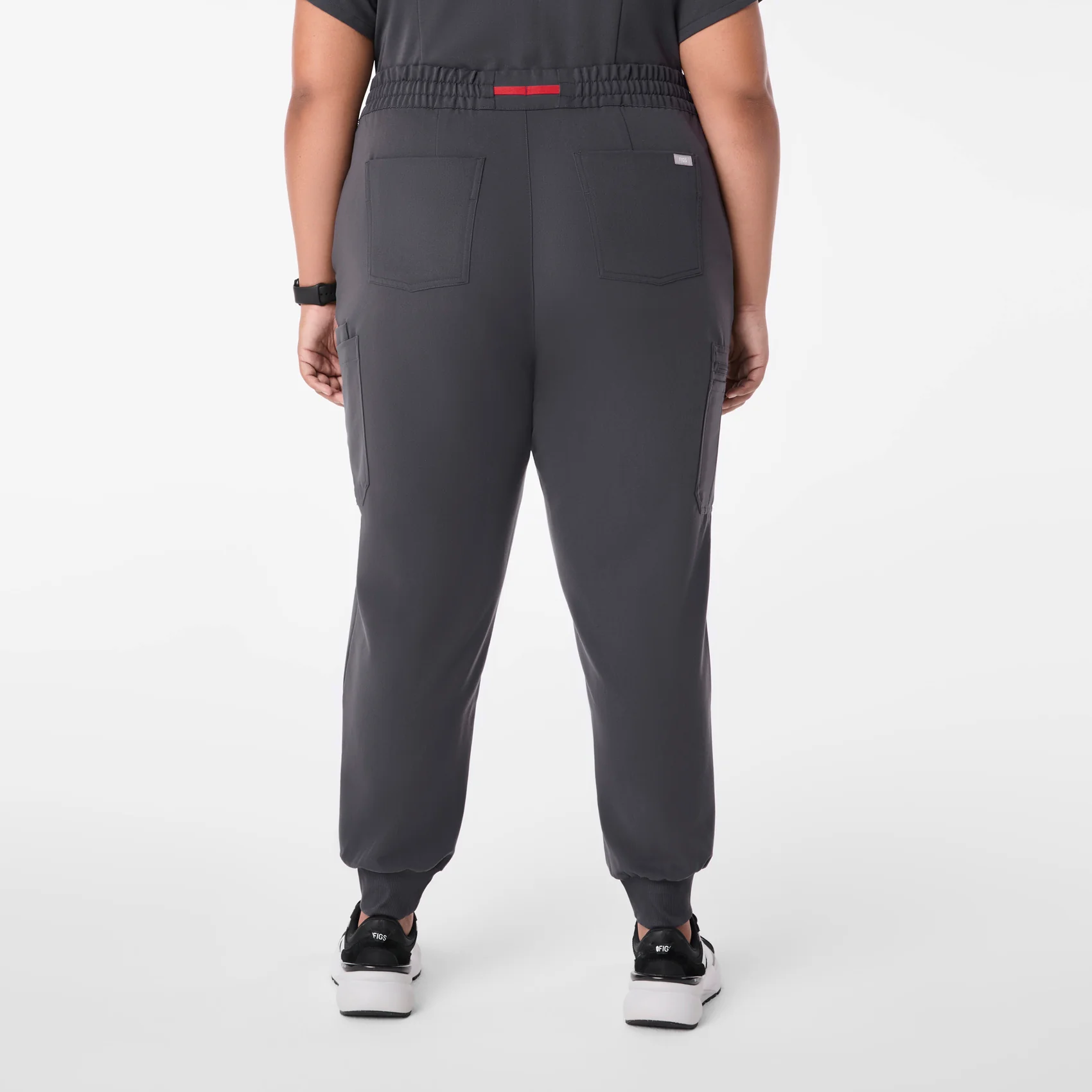 women's Charcoal High Waisted Uman Relaxed - Petite Jogger Scrub Pant (3XL-6XL) - Image 4
