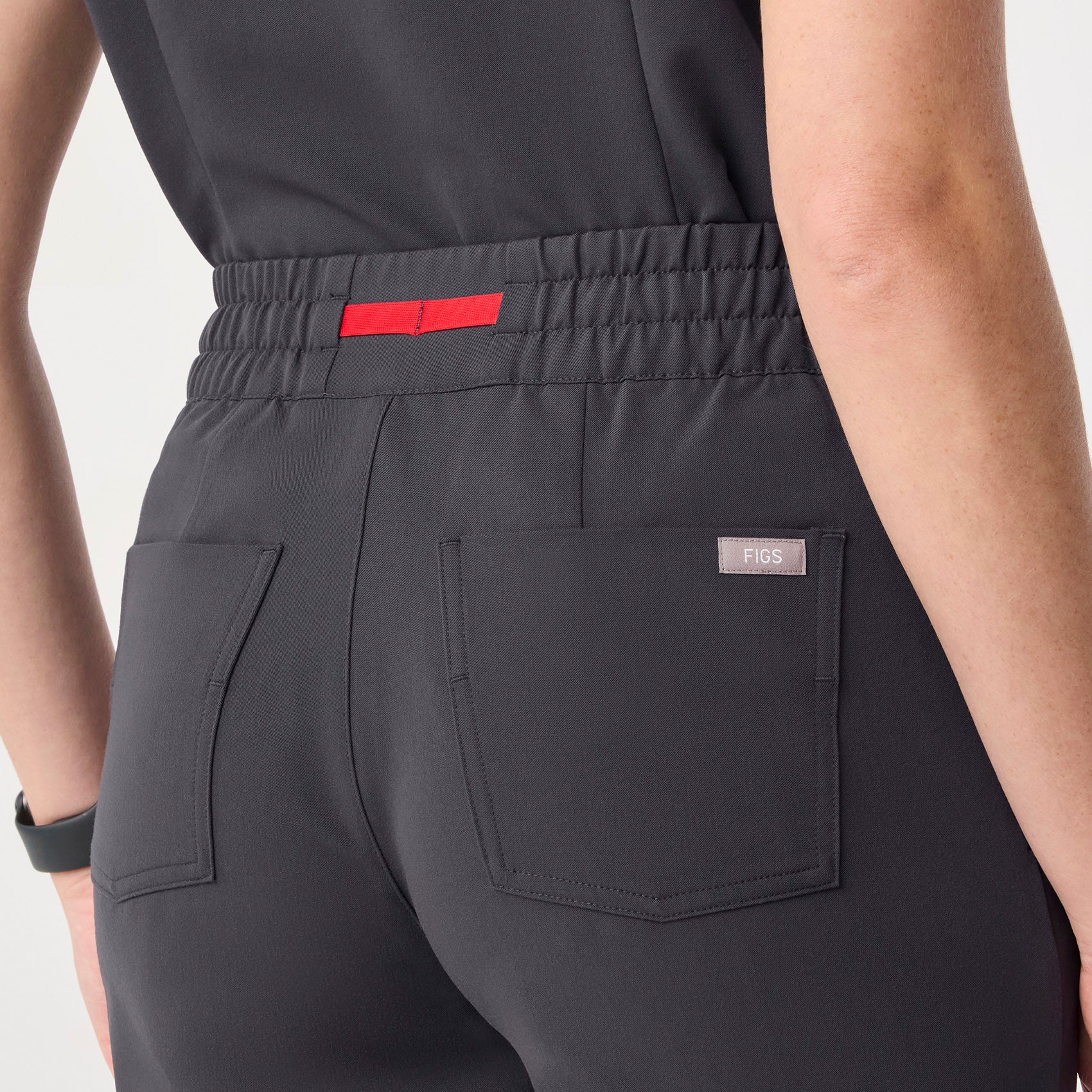 women's Charcoal High Waisted Uman Relaxed - Petite Jogger Scrub Pant - Image 5