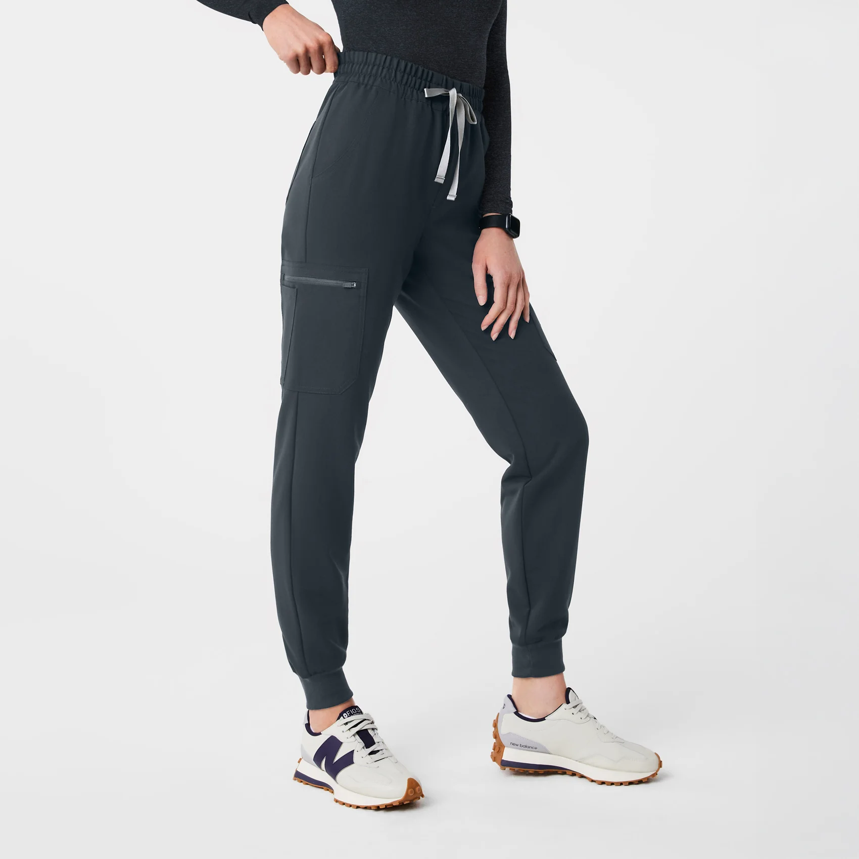 women's Dark Harbor High Waisted Uman Relaxed - Petite Jogger Scrub Pant - Image 3