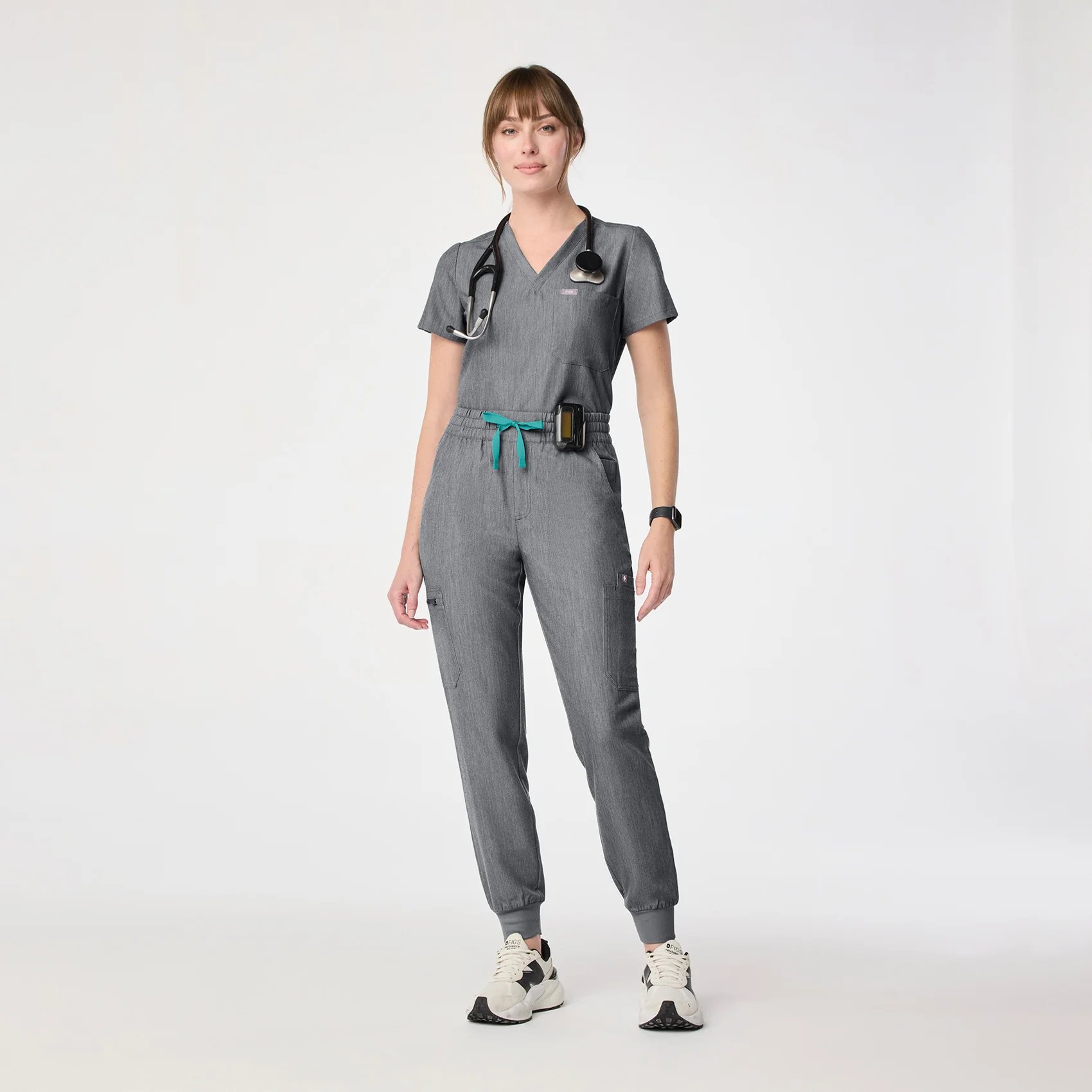 women's Graphite High Waisted Uman Relaxed - Petite Jogger Scrub Pant - Image 2