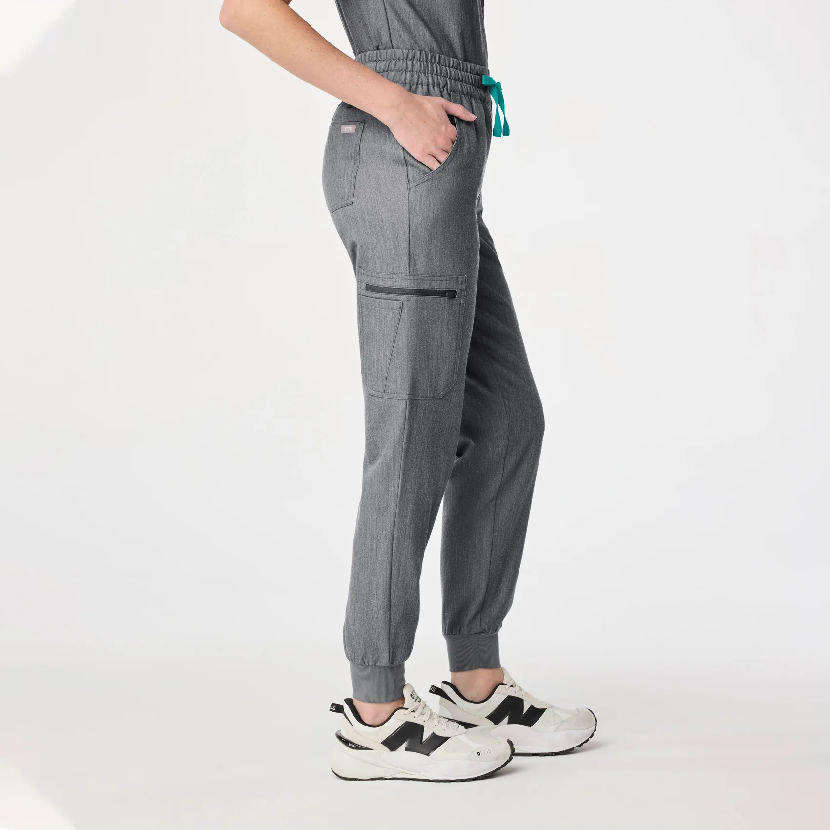 women's Graphite High Waisted Uman Relaxed - Petite Jogger Scrub Pant - Image 3