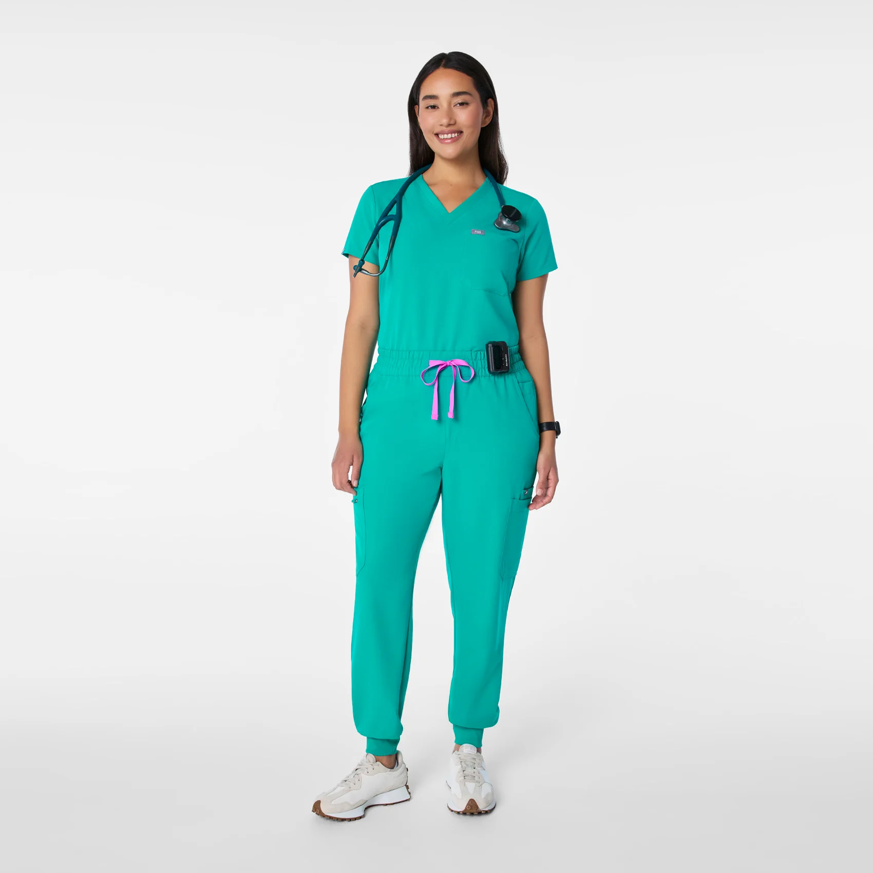 women's Lagoon High Waisted Uman Relaxed - Petite Jogger Scrub Pant - Image 2