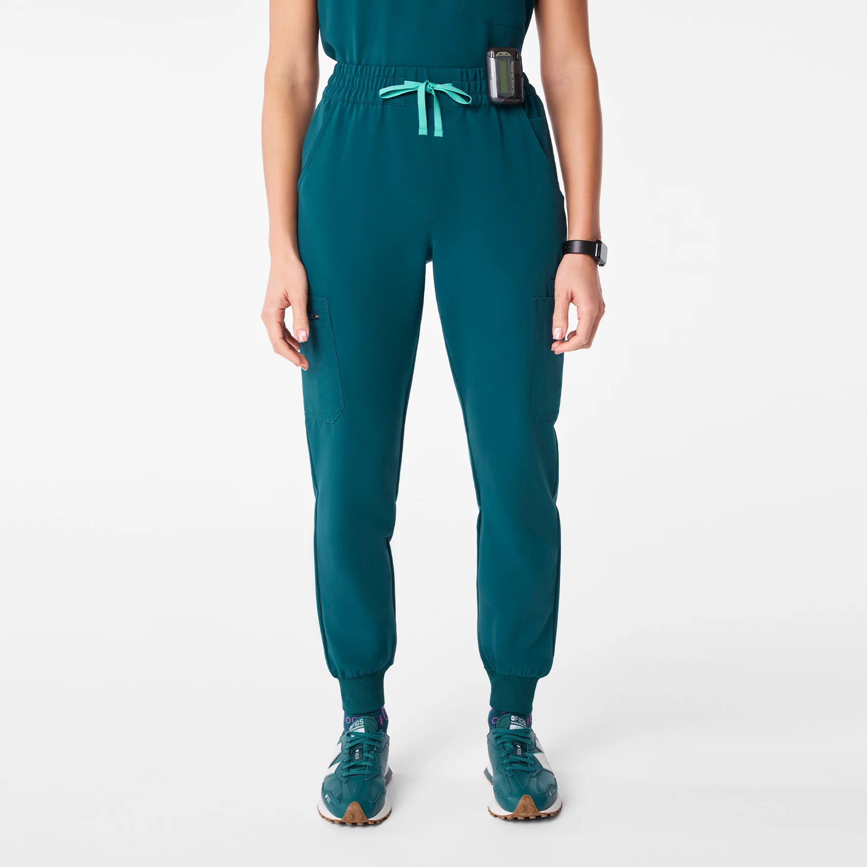 women's Caribbean Blue High Waisted Uman Relaxed - Tall Jogger Scrub Pant