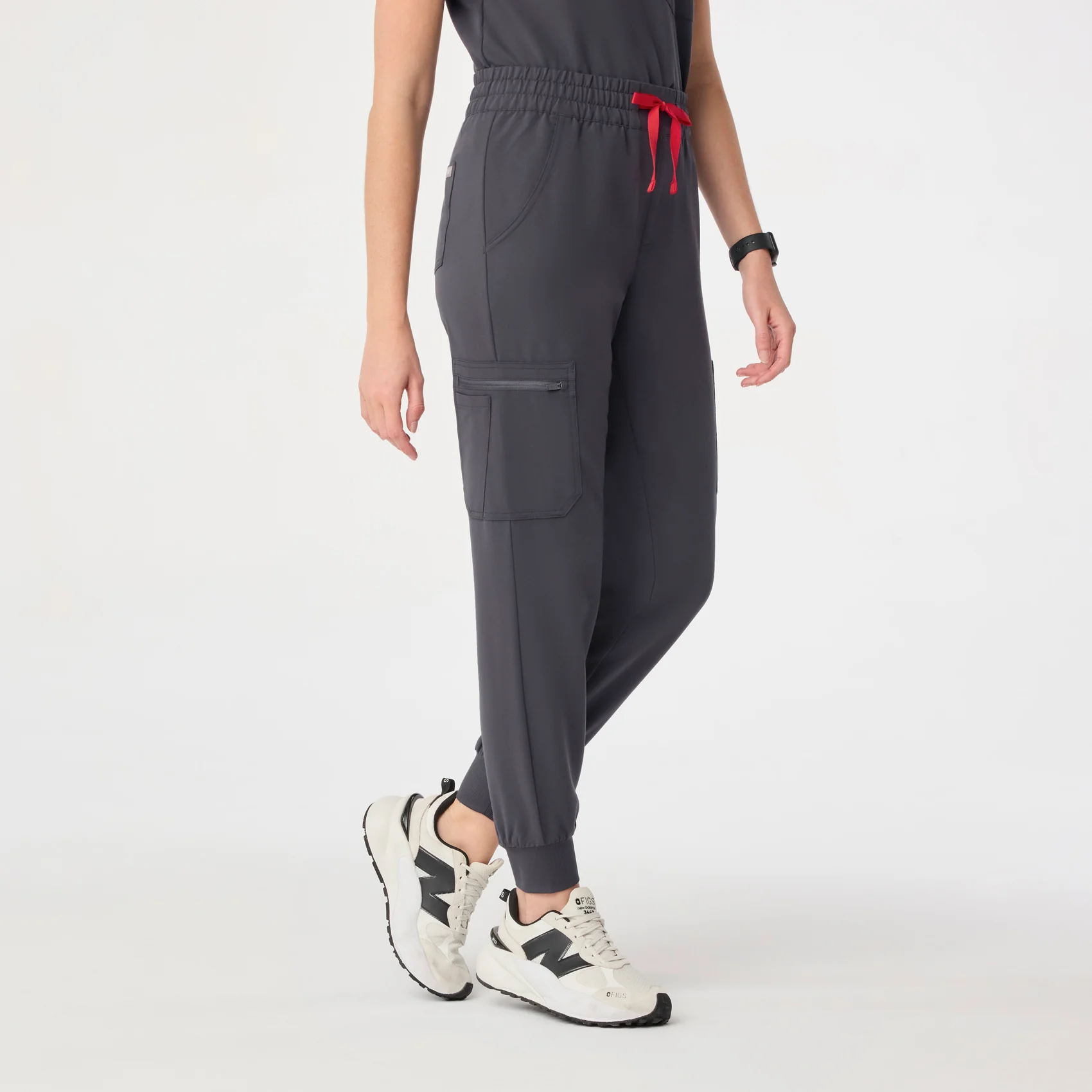 women's Charcoal High Waisted Uman Relaxed - Tall Jogger Scrub Pant - Image 3