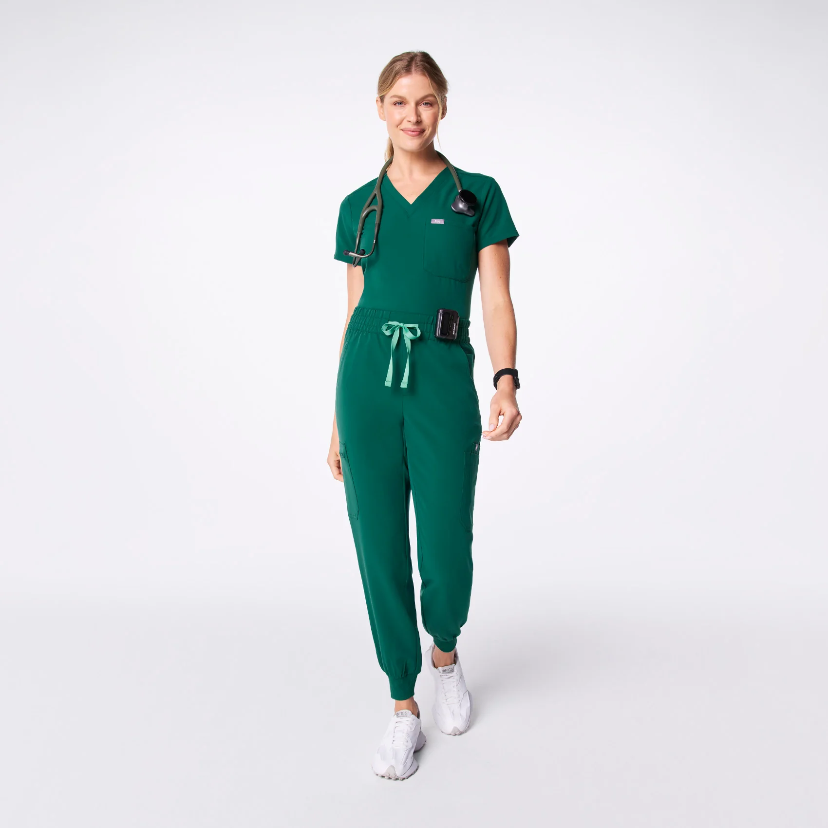 women's Hunter Green High Waisted Uman Relaxed - Tall Jogger Scrub Pant - Image 2